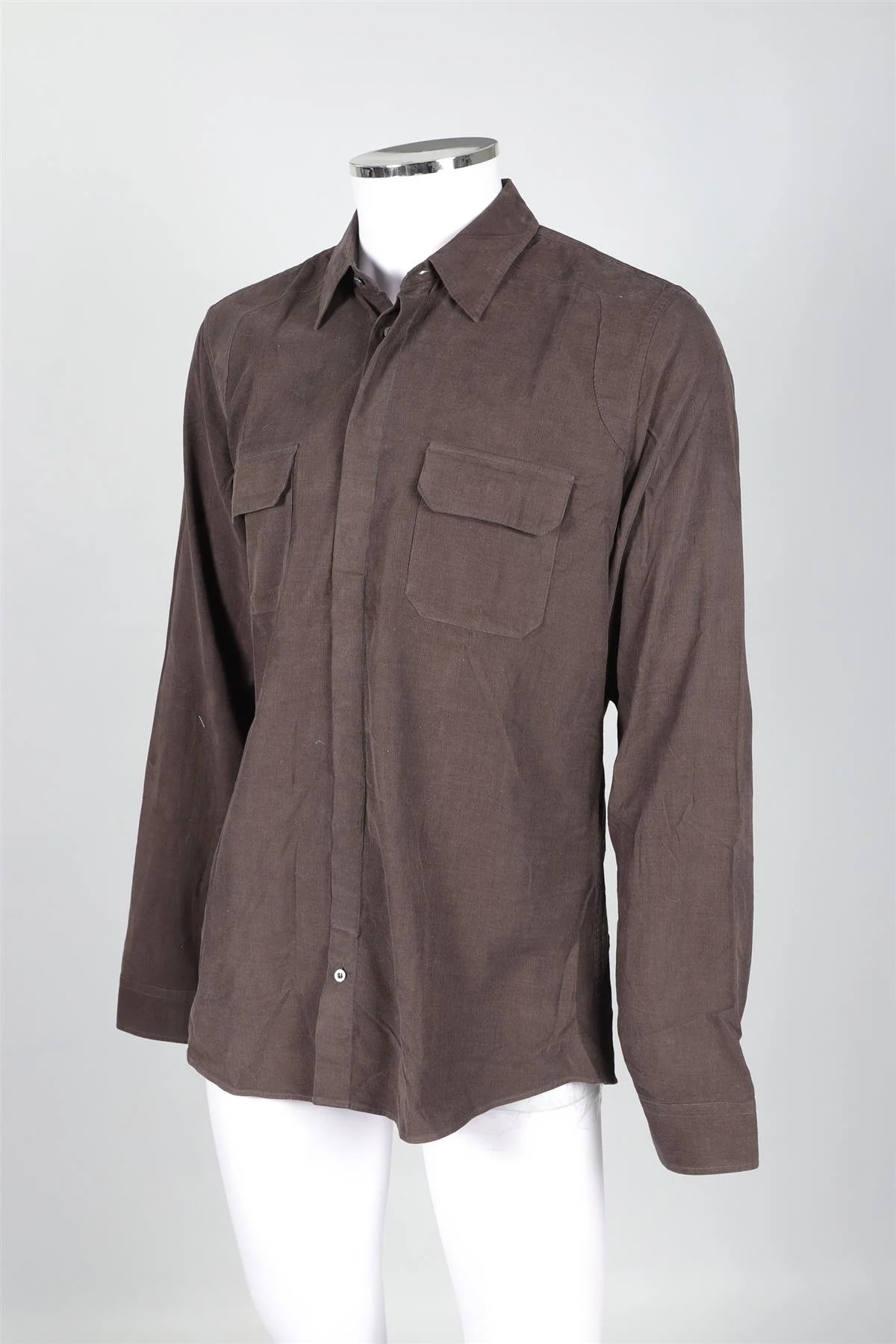 GUCCI BROWN MEN'S CORDUROY SHIRT LARGE - Image 3