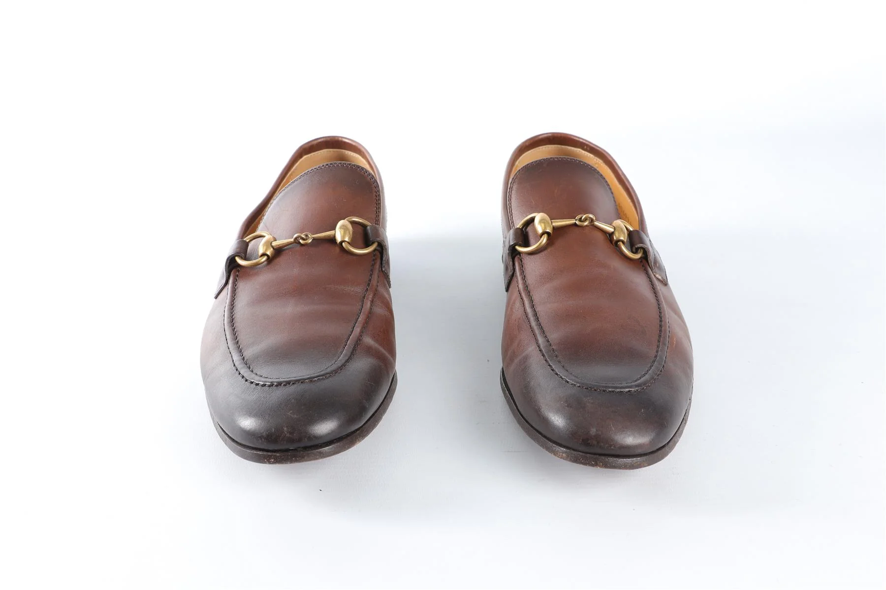 GUCCI BROWN MEN'S JORDAAN LEATHER LOAFERS UK 7 EU 41 US 8 - Image 3