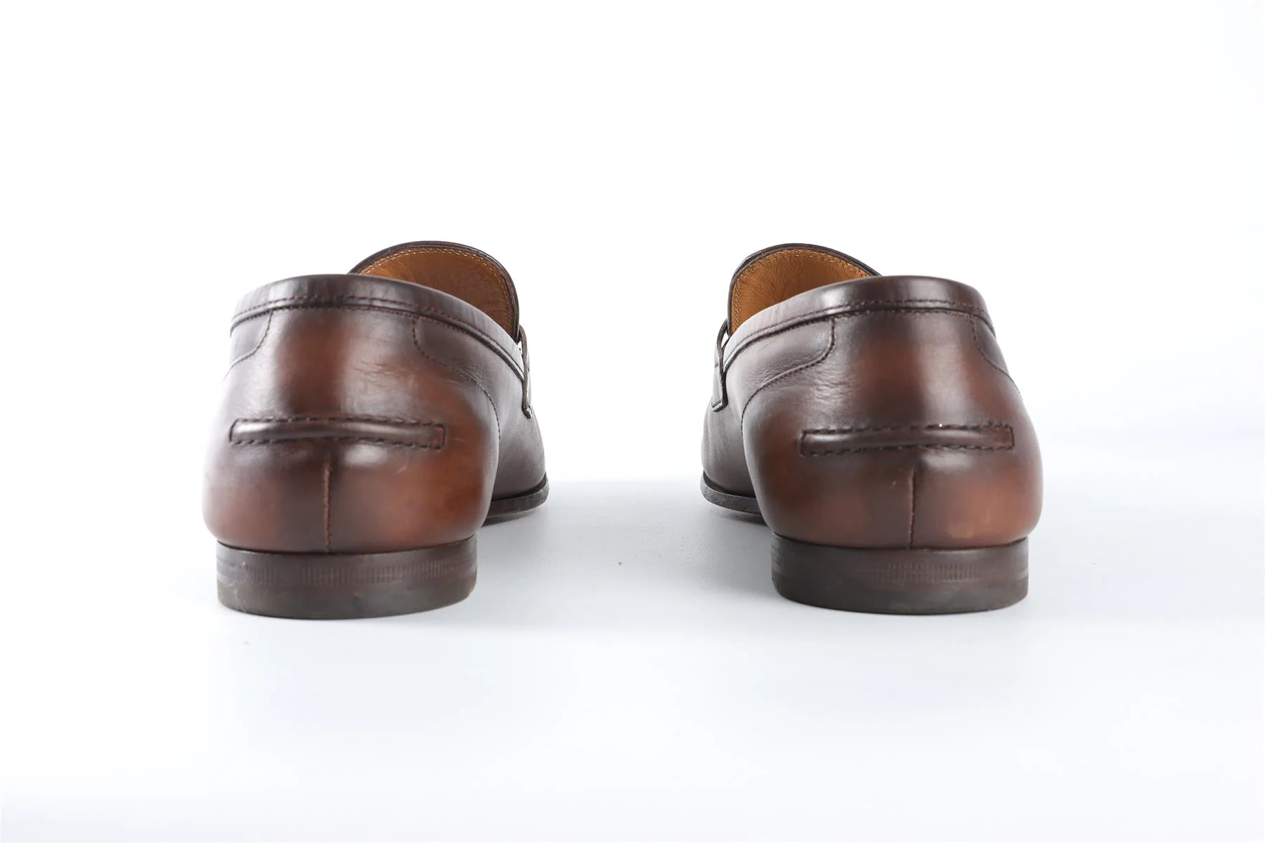 GUCCI BROWN MEN'S JORDAAN LEATHER LOAFERS UK 7 EU 41 US 8 - Image 5