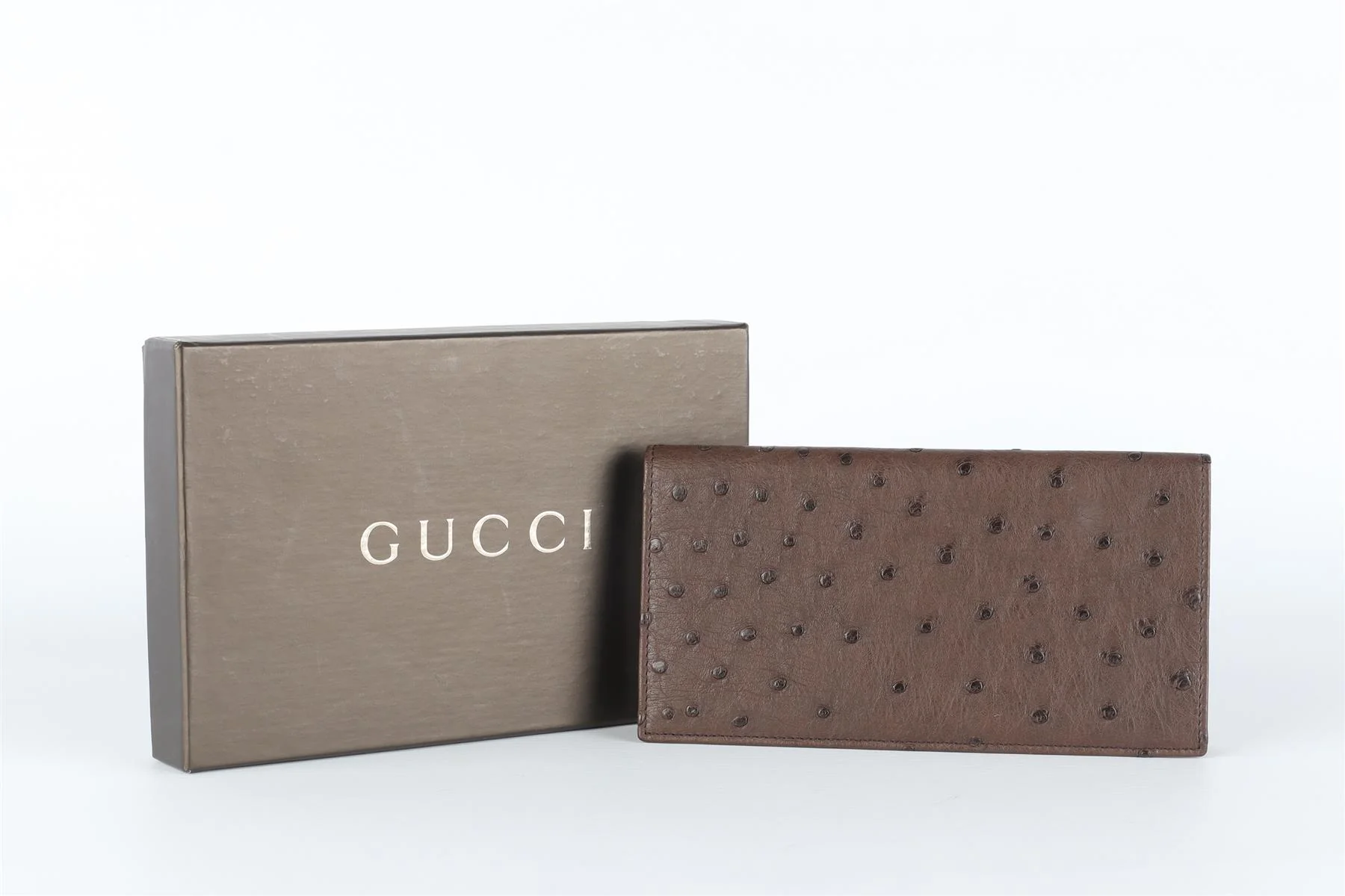 GUCCI BROWN OSTRICH LEATHER WALLET - Image 10