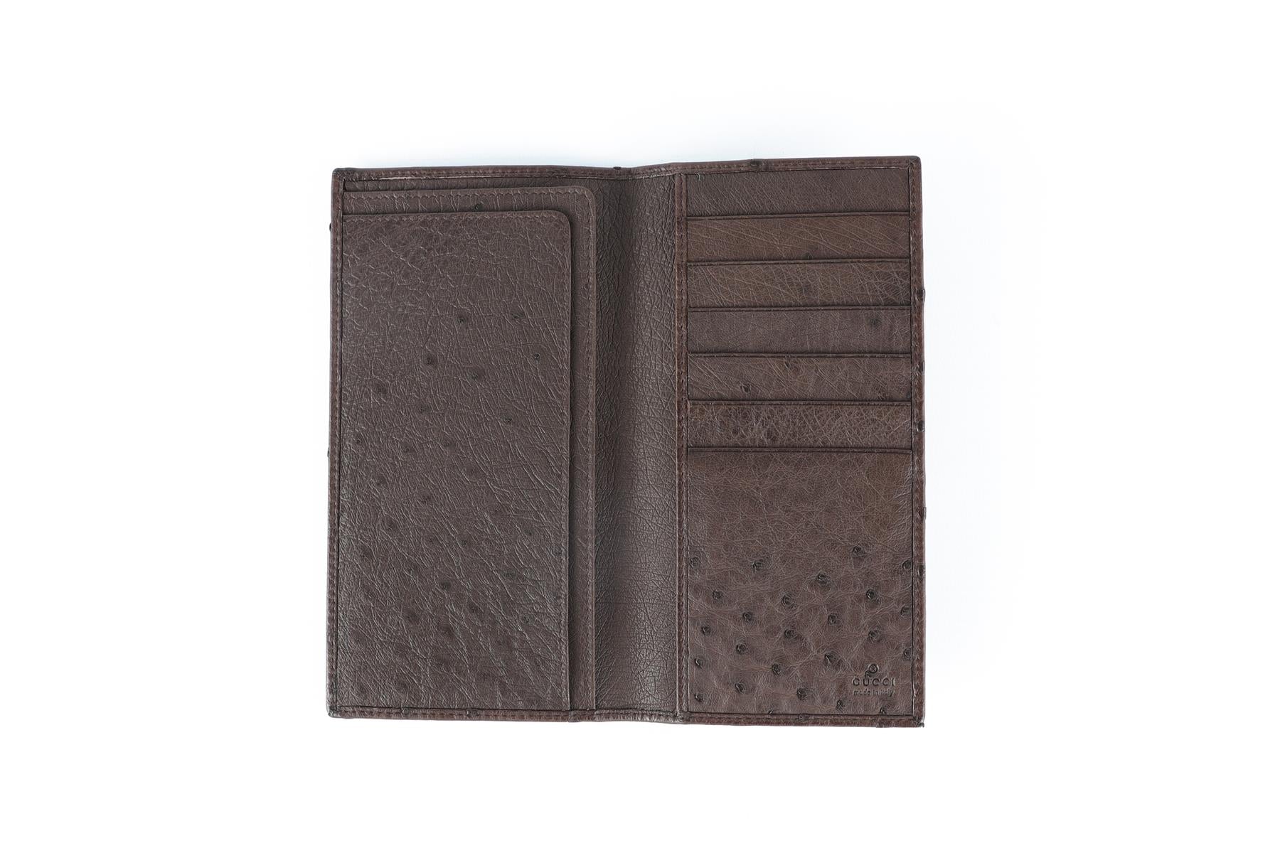 GUCCI BROWN OSTRICH LEATHER WALLET - Image 8