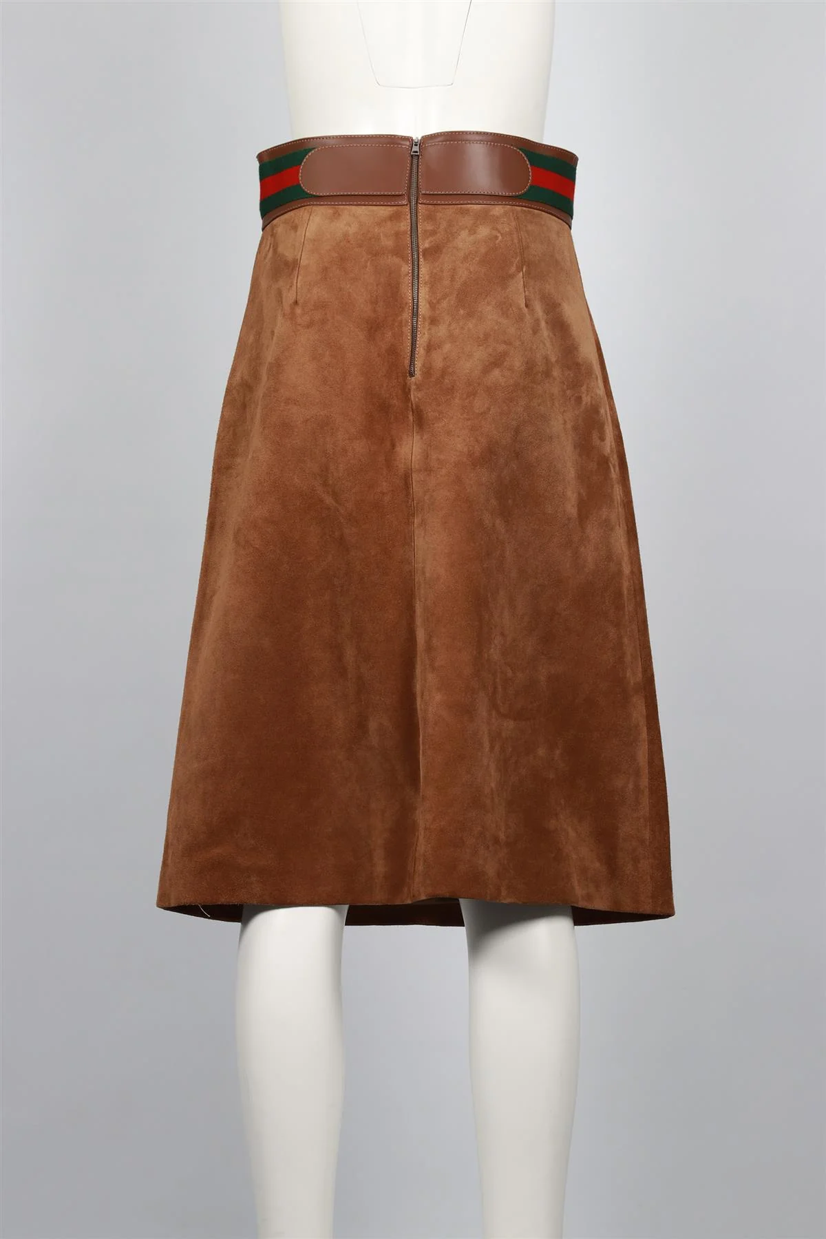 GUCCI BROWN SUEDE MIDI SKIRT IT 42 UK 10 - Image 4