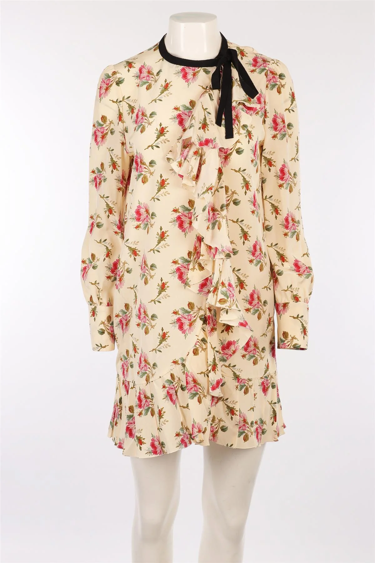 GUCCI CREAM SILK MINI DRESS IT 42 UK 10 - Image 2