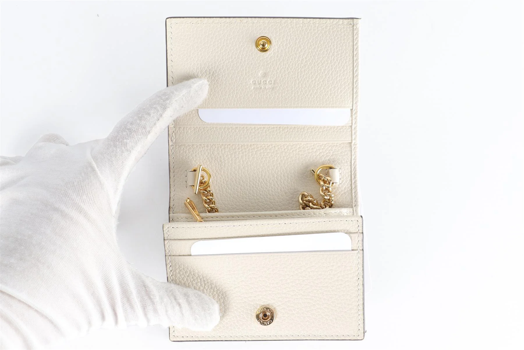 GUCCI CREAM ZUMI GG LEATHER WALLET - Image 10