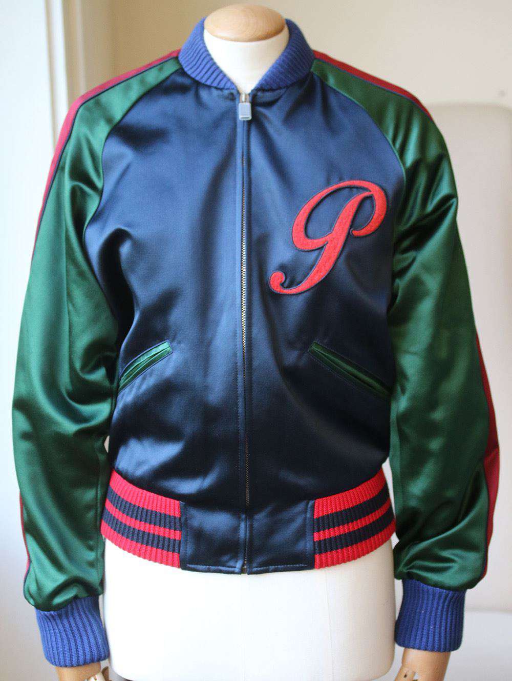 GUCCI DIY APPLIQUÉD SILK SATIN BOMBER JACKET IT 38 UK 6 - Image 2