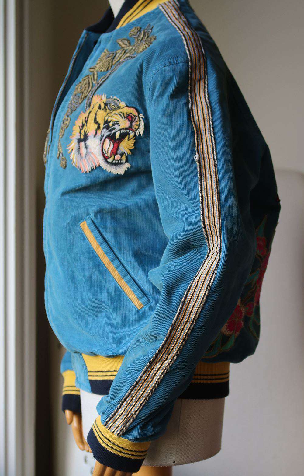 GUCCI DRAGON-EMBROIDERED CORDUROY BOMBER JACKET IT 44 UK 34 XSMALL - Image 5