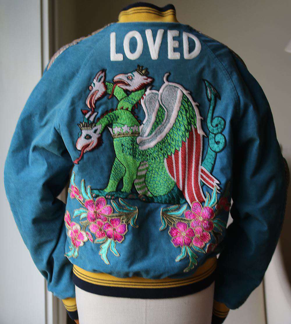 GUCCI DRAGON-EMBROIDERED CORDUROY BOMBER JACKET IT 44 UK 34 XSMALL - Image 6