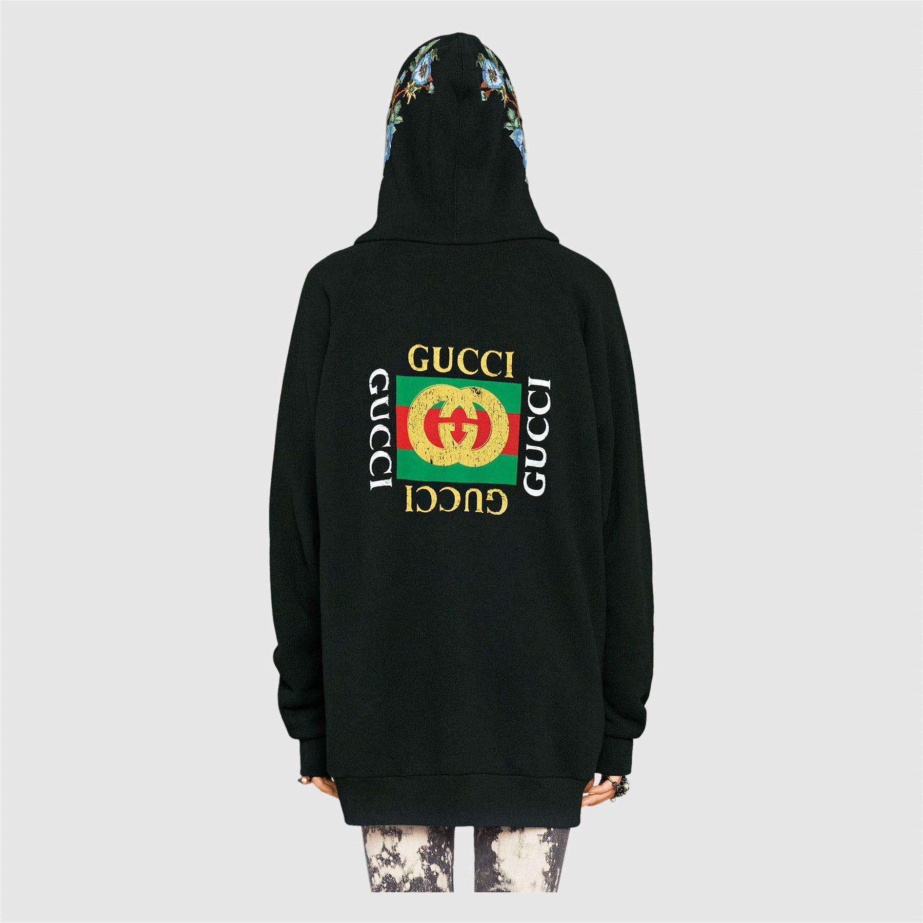 GUCCI EMBROIDERED HOODED SWEATER SMALL - Image 3