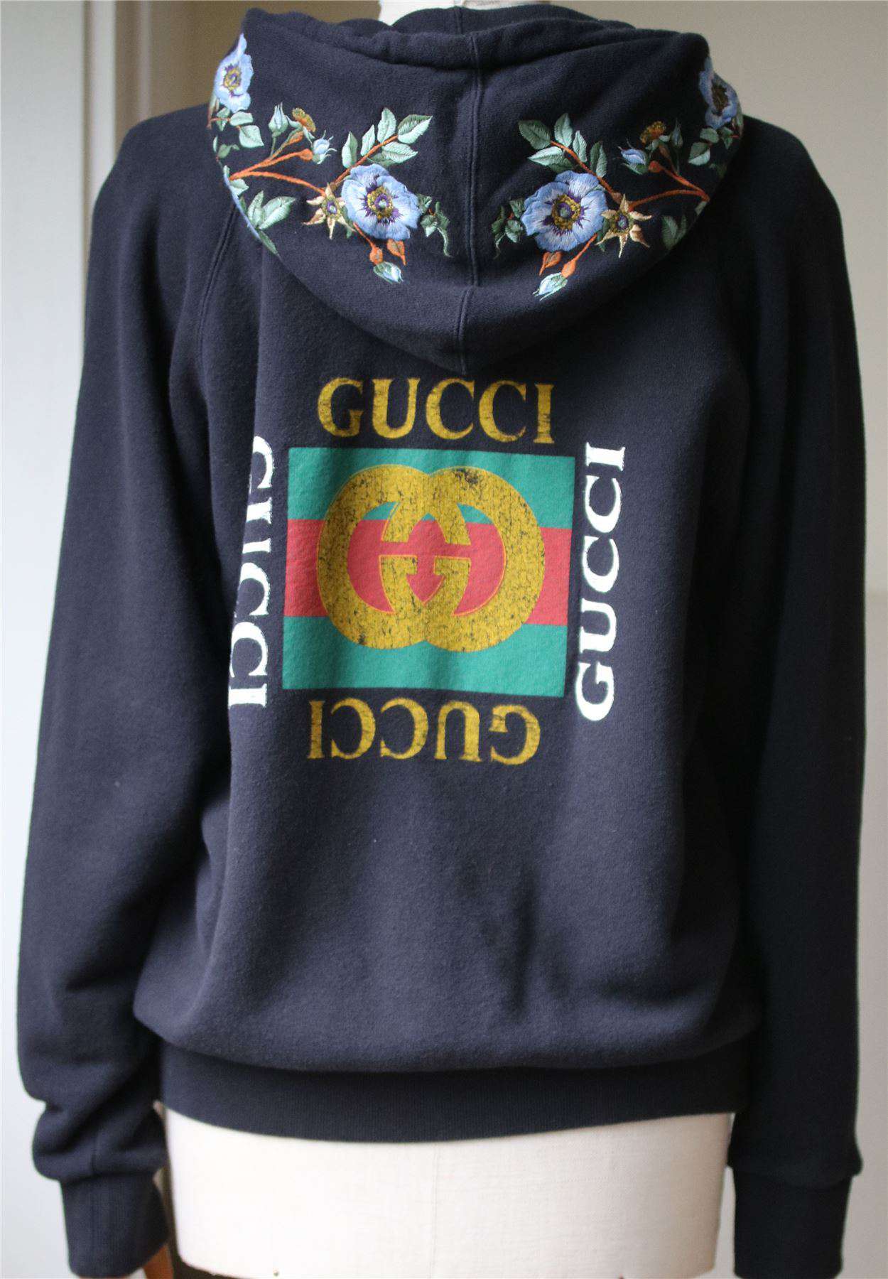 GUCCI EMBROIDERED HOODED SWEATER SMALL - Image 7