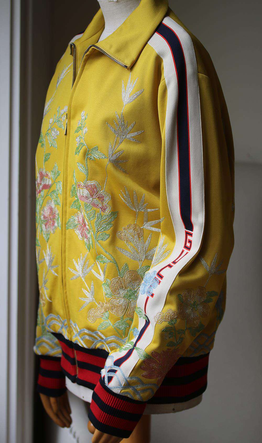 GUCCI FLORAL EMBROIDERED JERSEY TRACK JACKET MEDIUM - Image 2