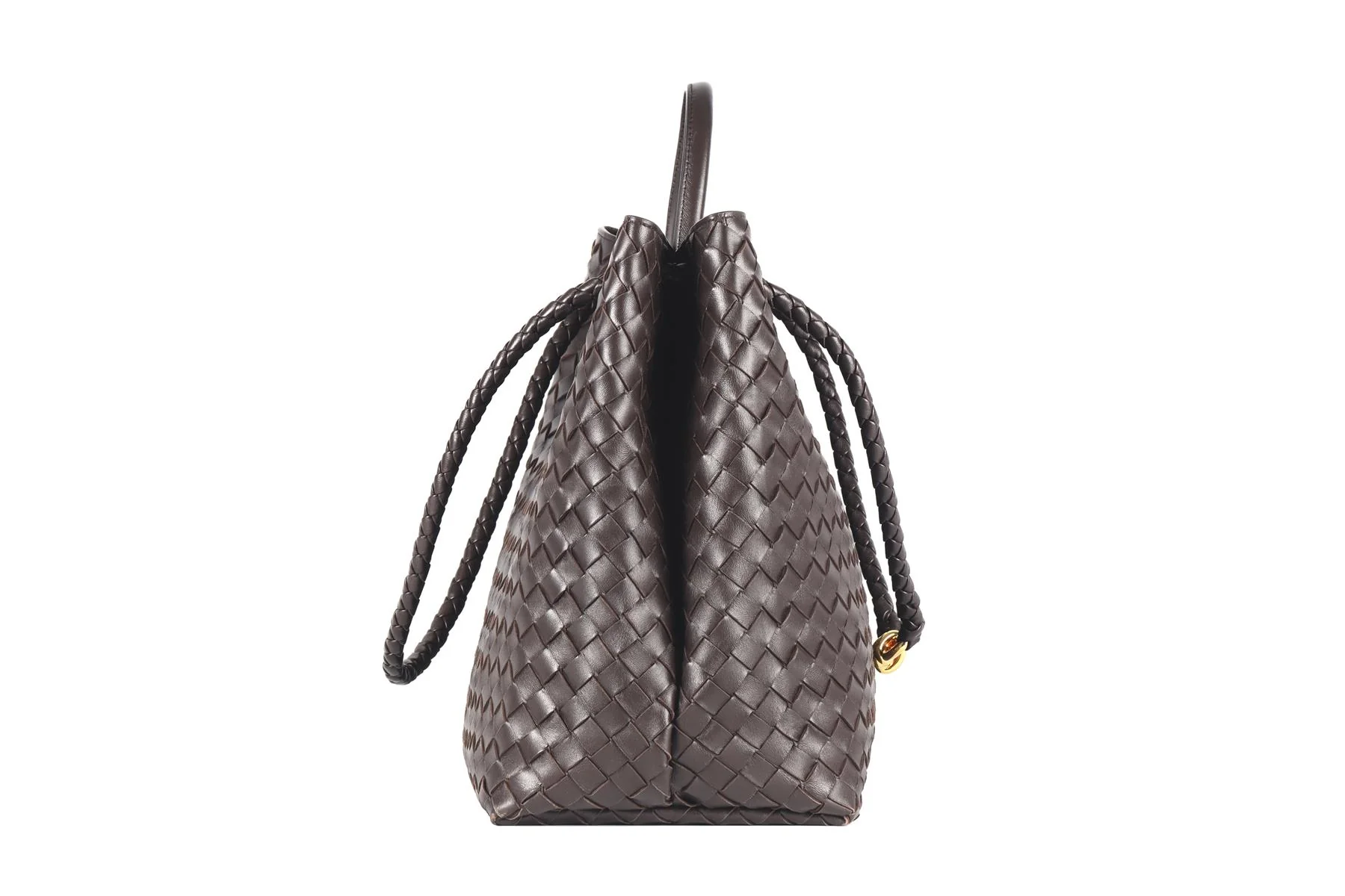BOTTEGA VENETA BROWN ANDIAMO LARGE INTRECCIATO LEATHER TOTE BAG - Image 5