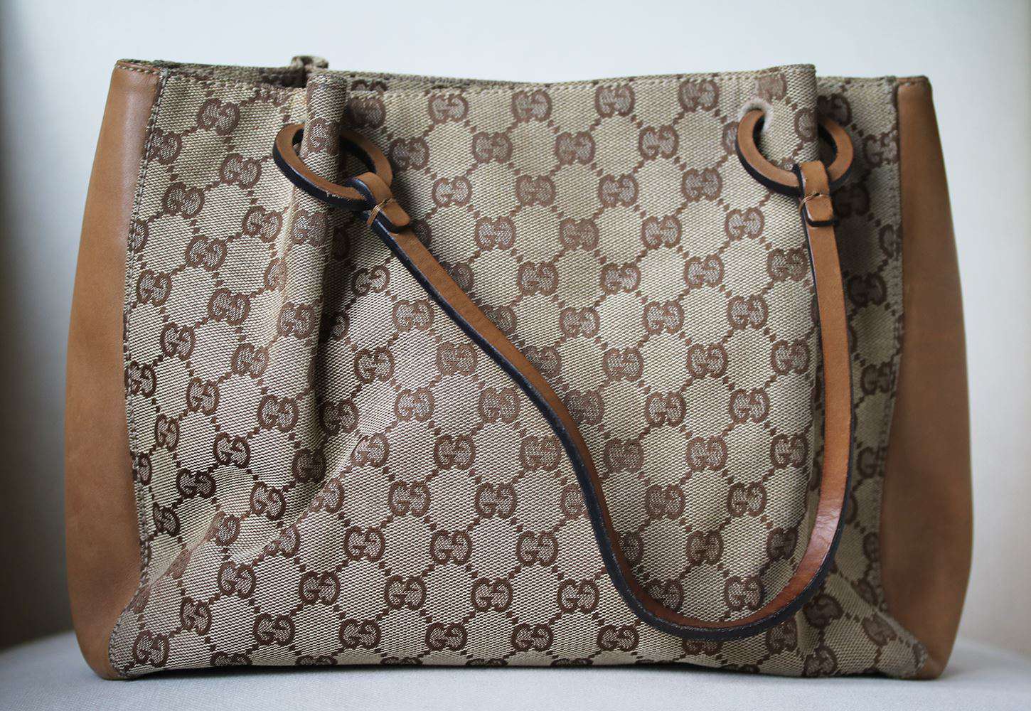 GUCCI GG MONOGRAM CANVAS AND LEATHER TOTE BAG - Image 3