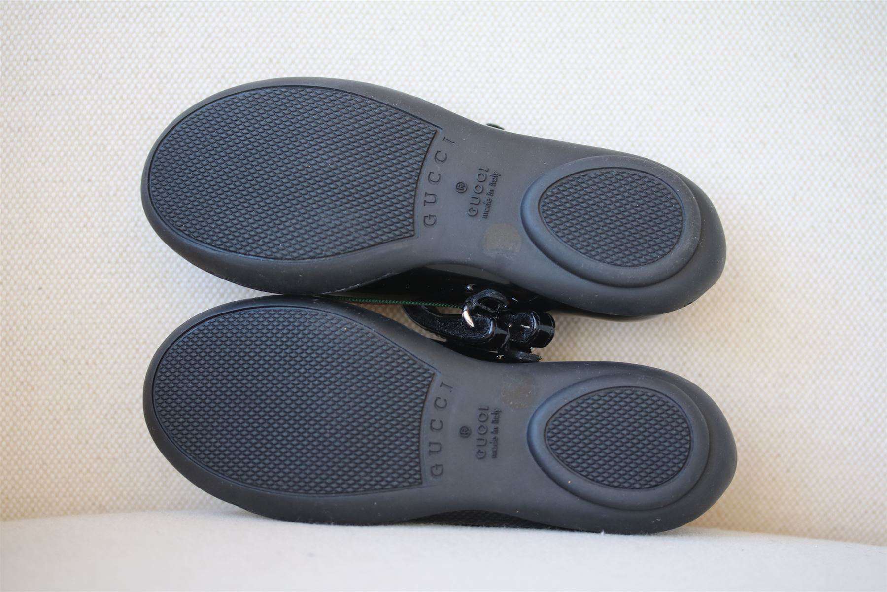 GUCCI GIRLS BLACK PATENT WEB SHOES EU 25 UK 8 - Image 5