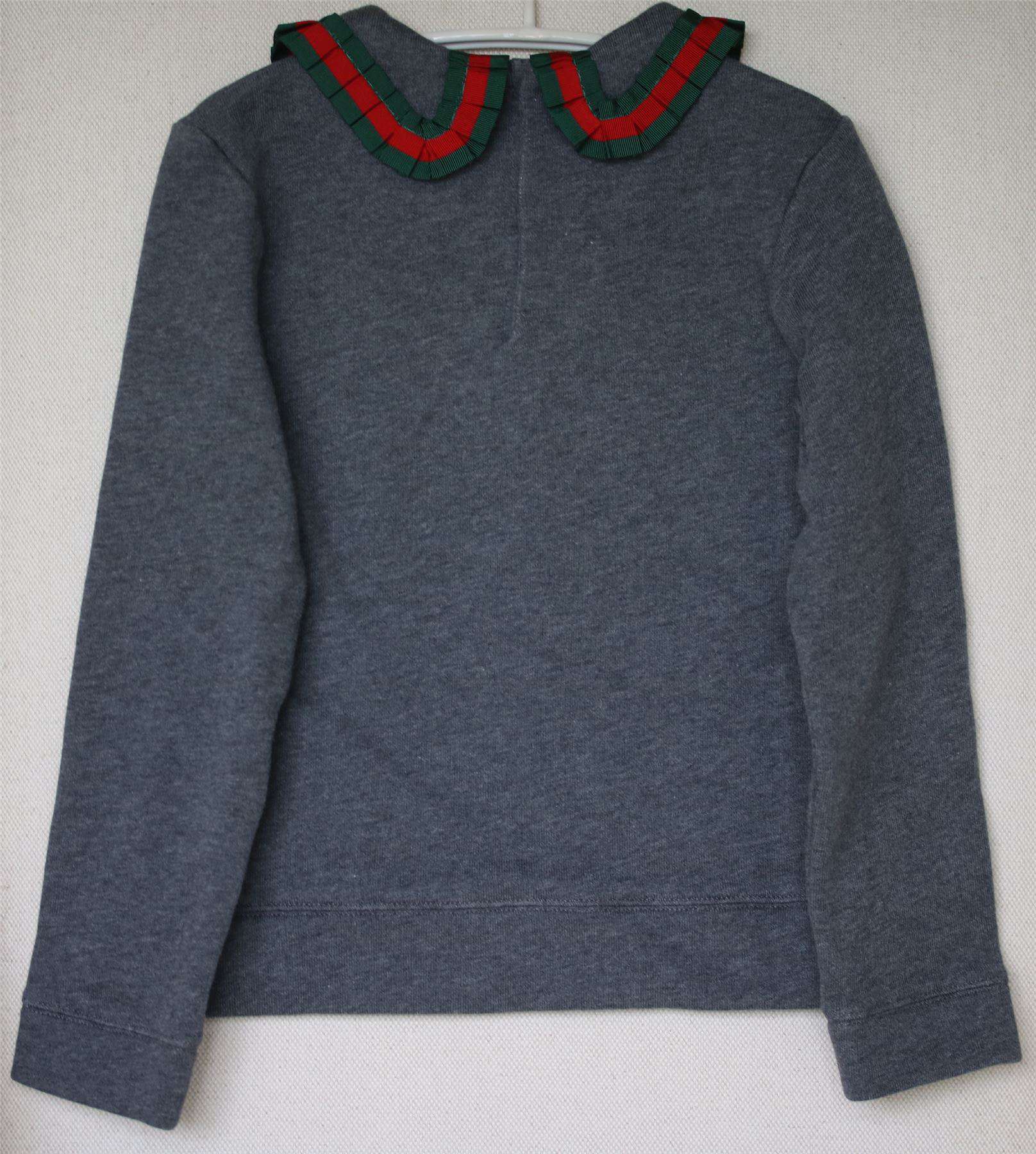 GUCCI GIRLS GREY WEB SWEATER 5 YEARS - Image 2