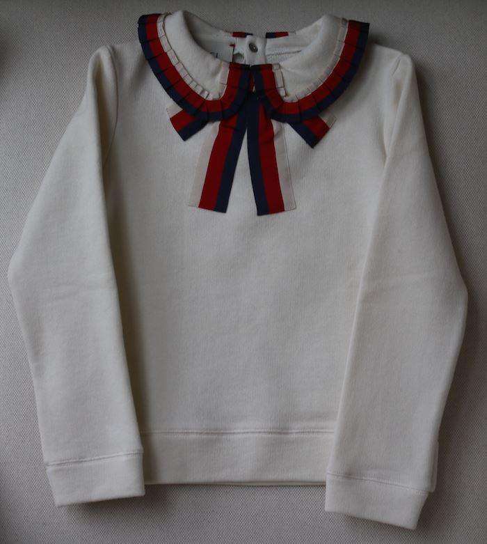 GUCCI GIRLS IVORY WEB SWEATER 5 YEARS