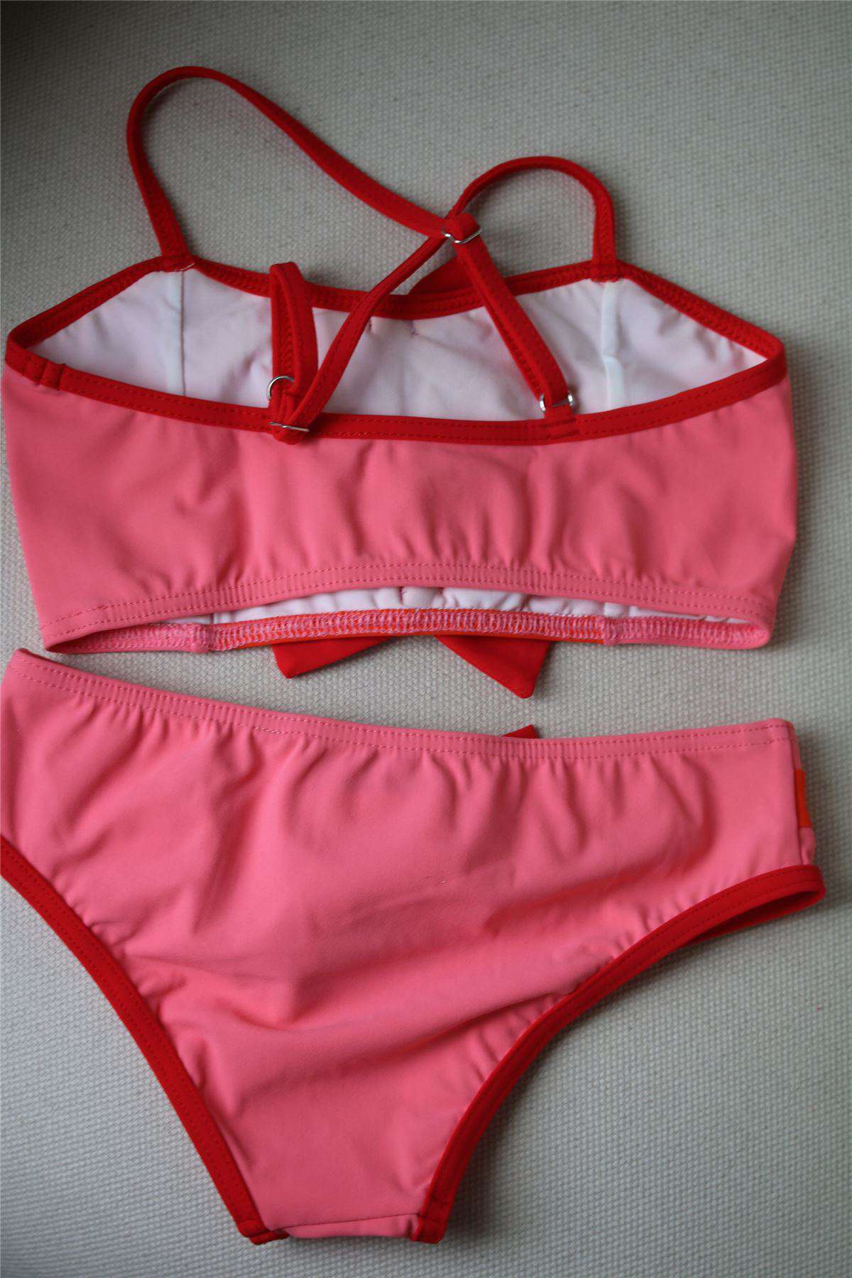 GUCCI GIRLS PINK BIKINI WITH RED BOWS 4 YEARS - Image 3