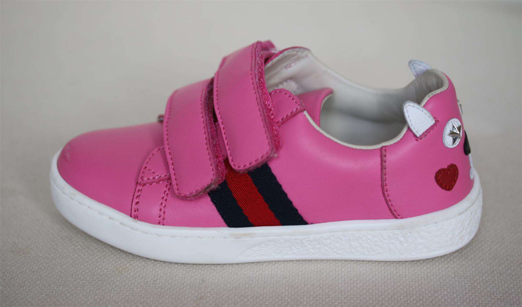 GUCCI GIRLS PINK BUNNY TRAINERS EU 24 UK 7 - Image 2