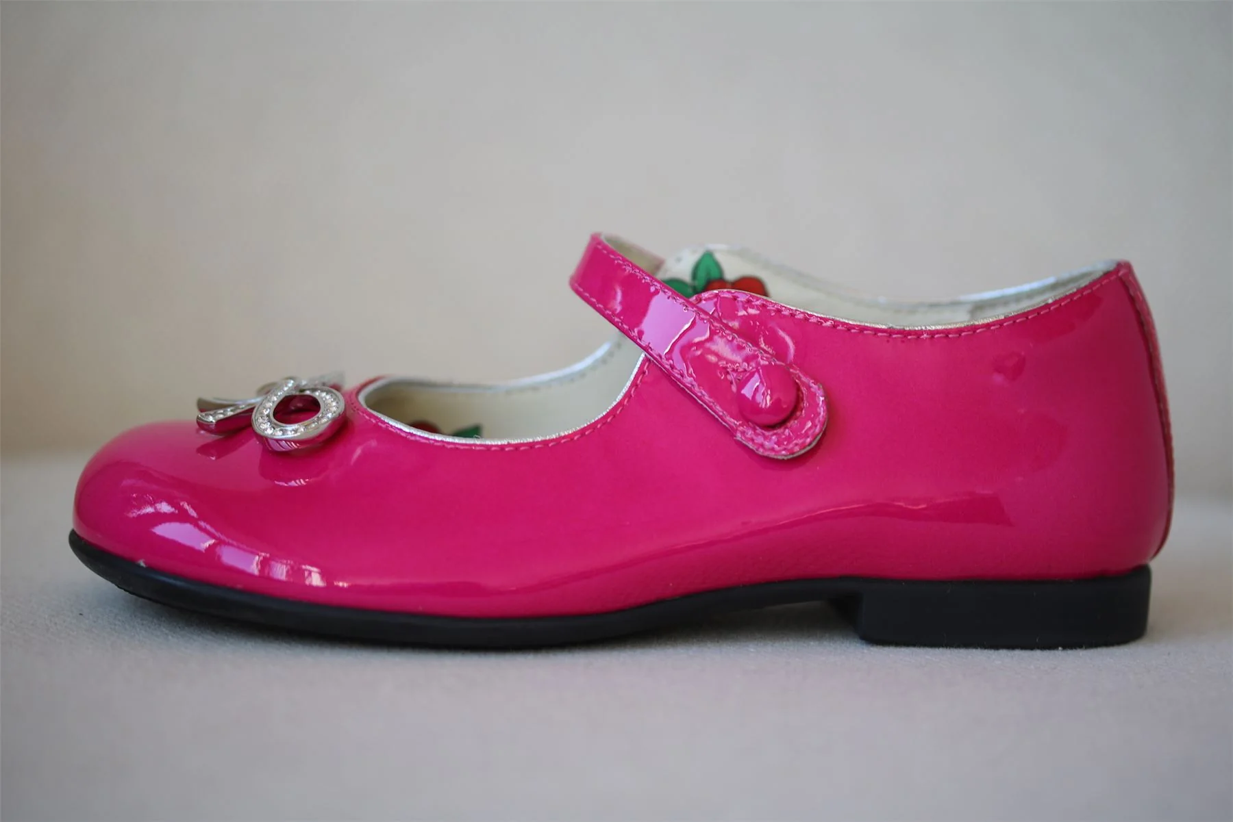 GUCCI GIRLS PINK CRYSTAL BOW LEATHER SHOES EU 25 UK 8 - Image 2