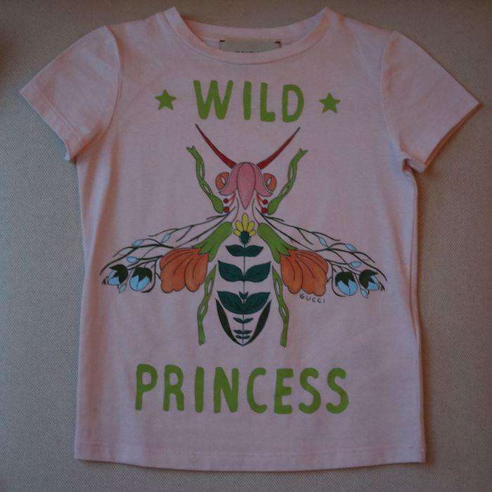 GUCCI GIRLS PINK WILD PRINCESS T-SHIRT 4 YEARS - Image 2