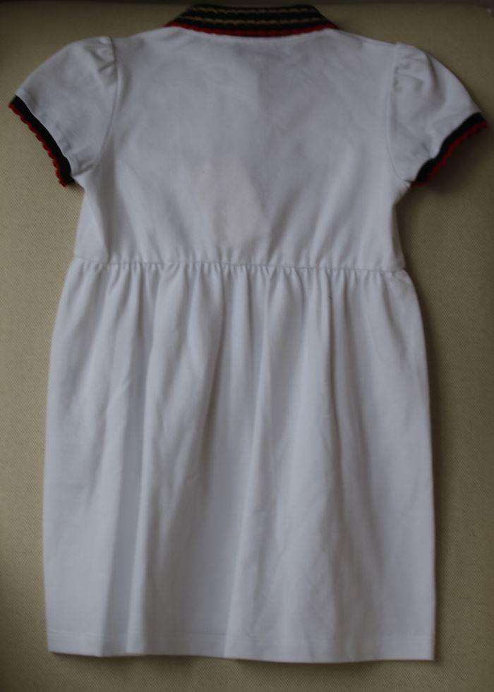 GUCCI GIRLS WHITE COTTON PIQUE DRESS 5 YEARS - Image 3