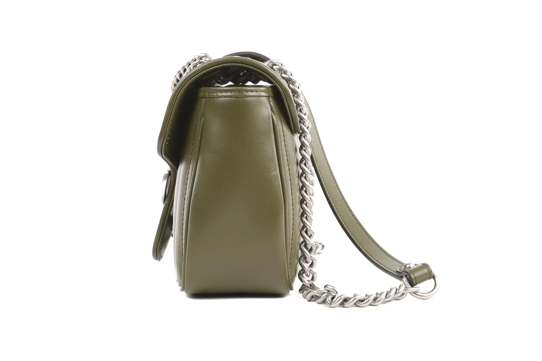GUCCI GREEN ARIA MARMONT SMALL LEATHER SHOULDER BAG - Image 6