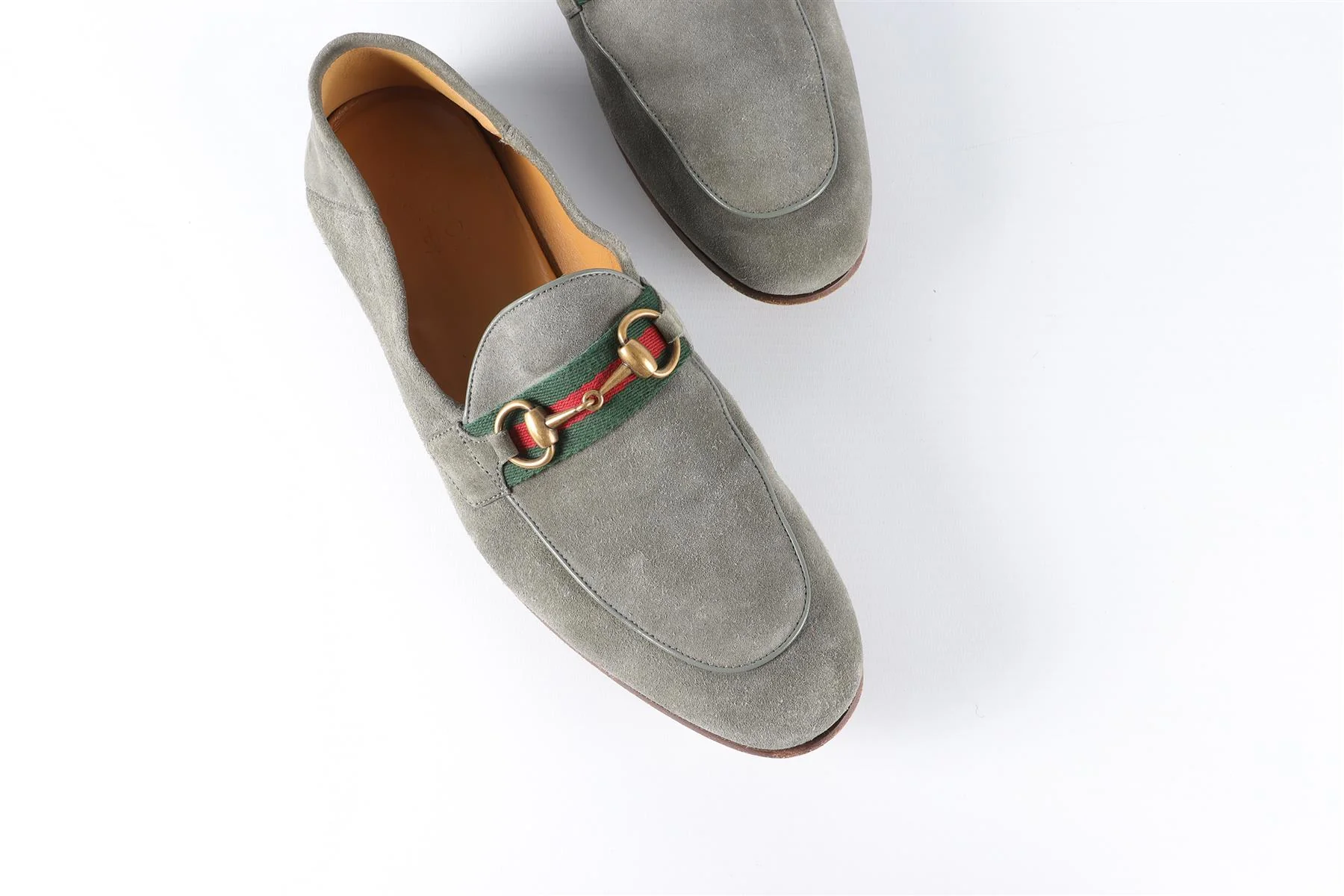 GUCCI GREEN PRINCETOWN SUEDE LOAFERS EU 41.5 UK 7.5 US 8.5 - Image 4