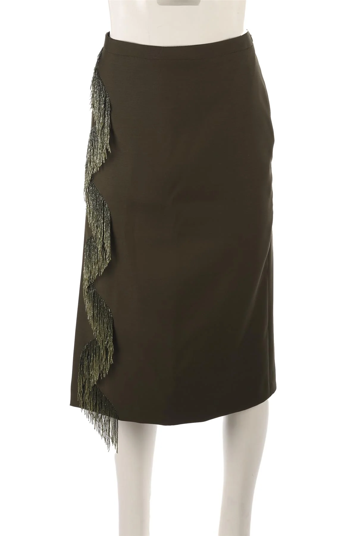 GUCCI GREEN WOOL MIDI SKIRT IT 42 UK 10 - Image 2