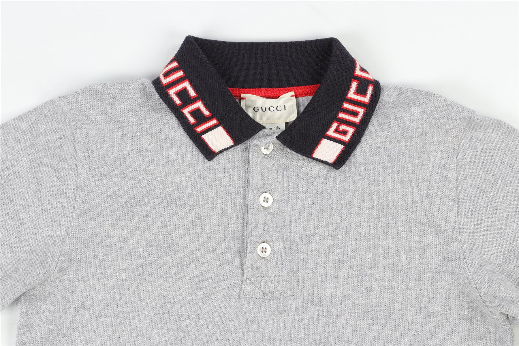 GUCCI GREY KIDS BOYS POLO SHIRT 8 YEARS - Image 3