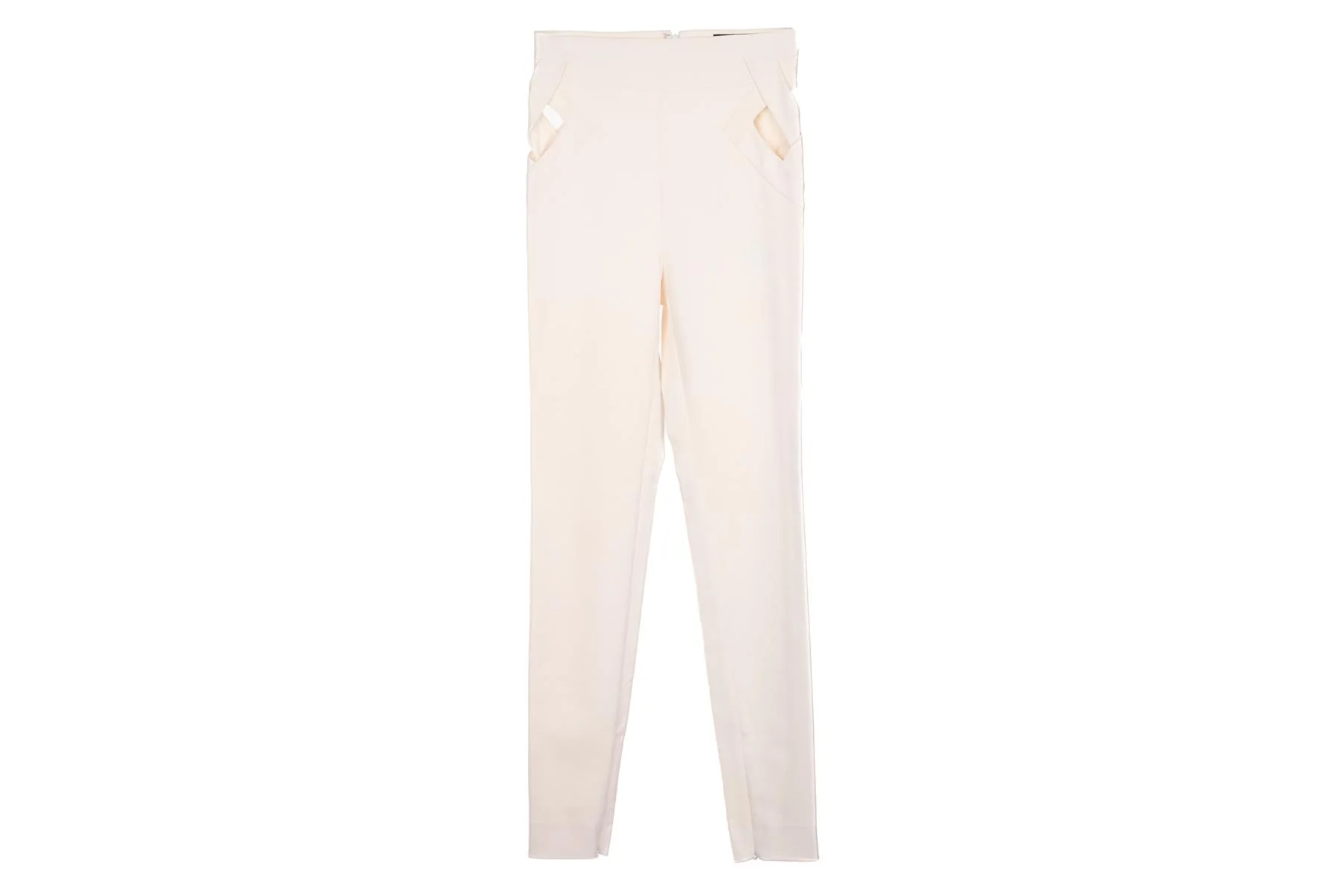 GUCCI IVORY VINTAGE COTTON SKINNY PANTS IT 36 UK 4 - Image 2
