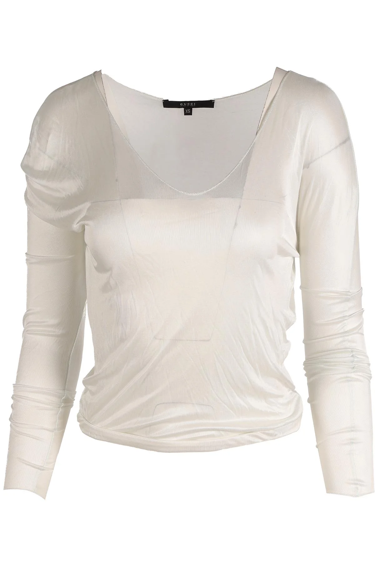GUCCI IVORY VINTAGE JERSEY TOP XSMALL