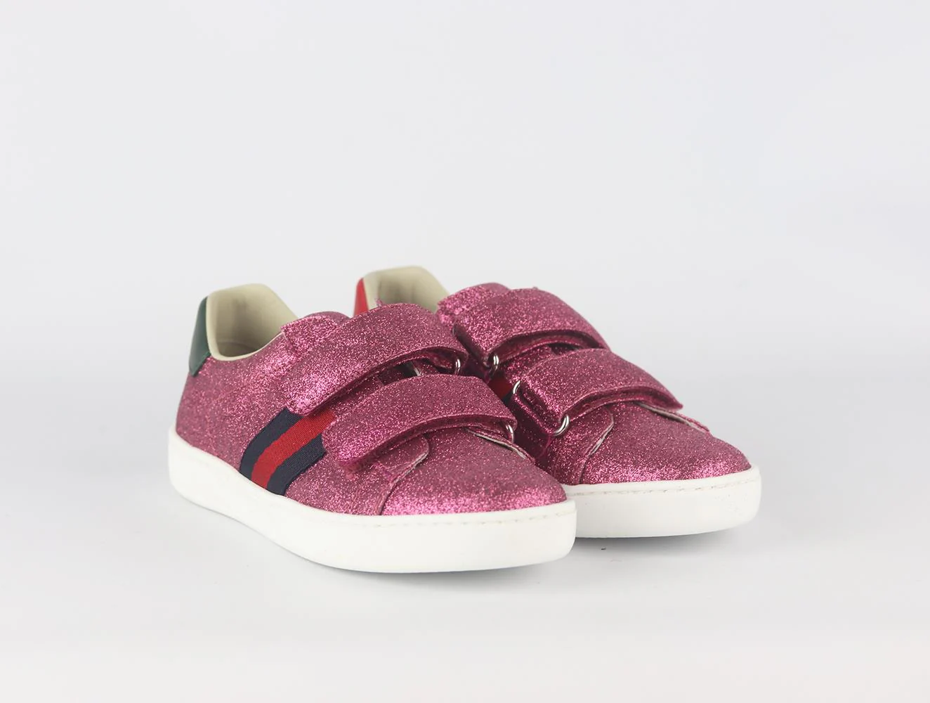 GUCCI KIDS GIRLS GLITTER LEATHER SNEAKERS EU 30 UK 12 - Image 2