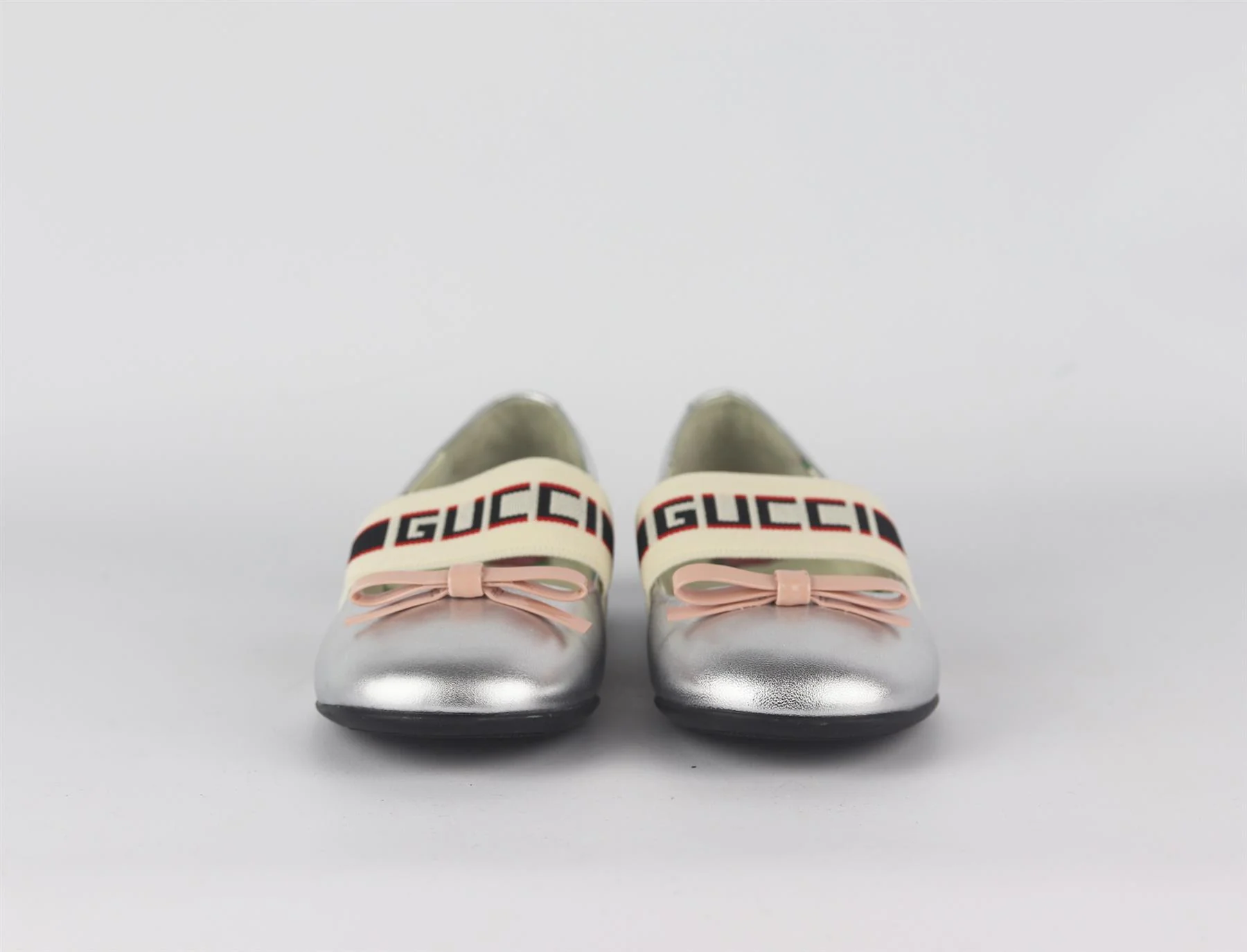 GUCCI KIDS GIRLS METALLIC LOGO LEATHER SHOES EU 28 UK 10 - Image 3