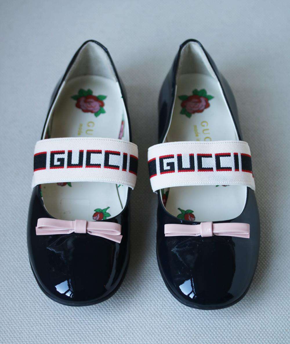 GUCCI KIDS GIRLS PATENT LEATHER BALLERINA SHOES EU 30 UK 12 - Image 2