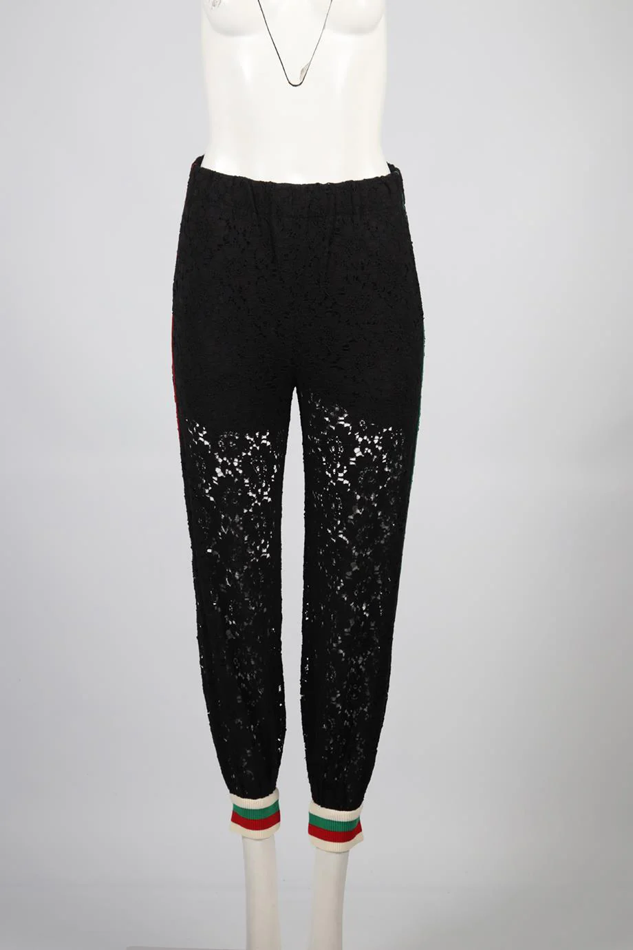 GUCCI LACE AND SILK TRACK PANTS IT 36 UK 4 - Image 2