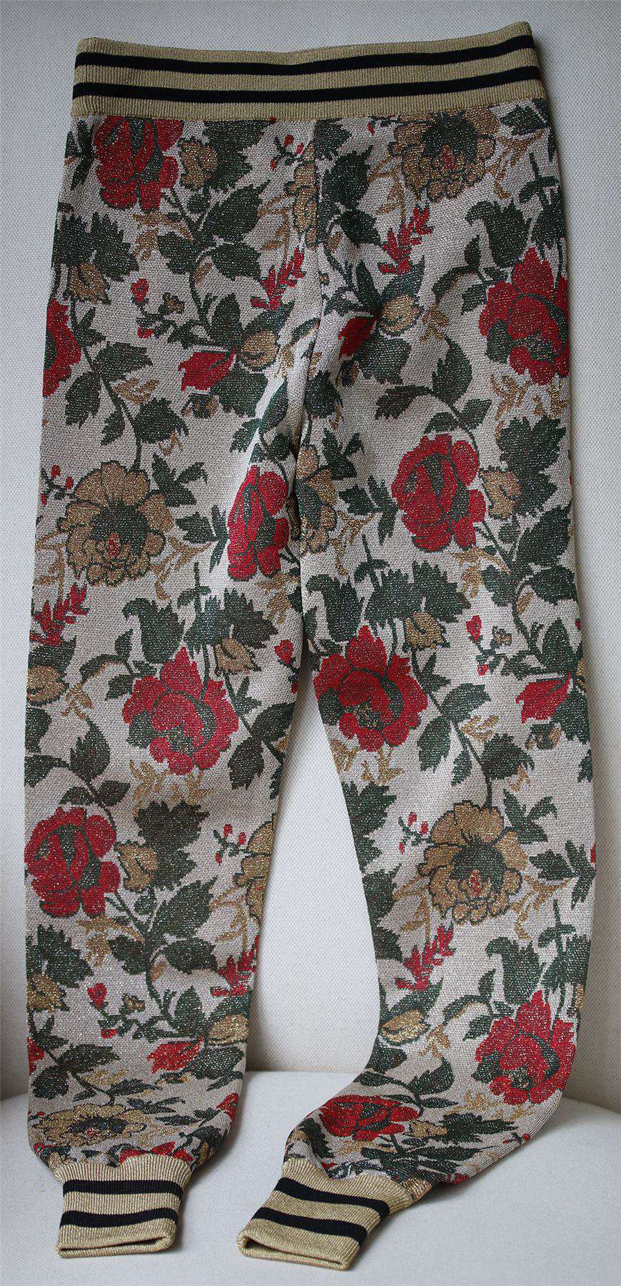 GUCCI LUREX ROSE JACQUARD LEGGINGS XSMALL - Image 4