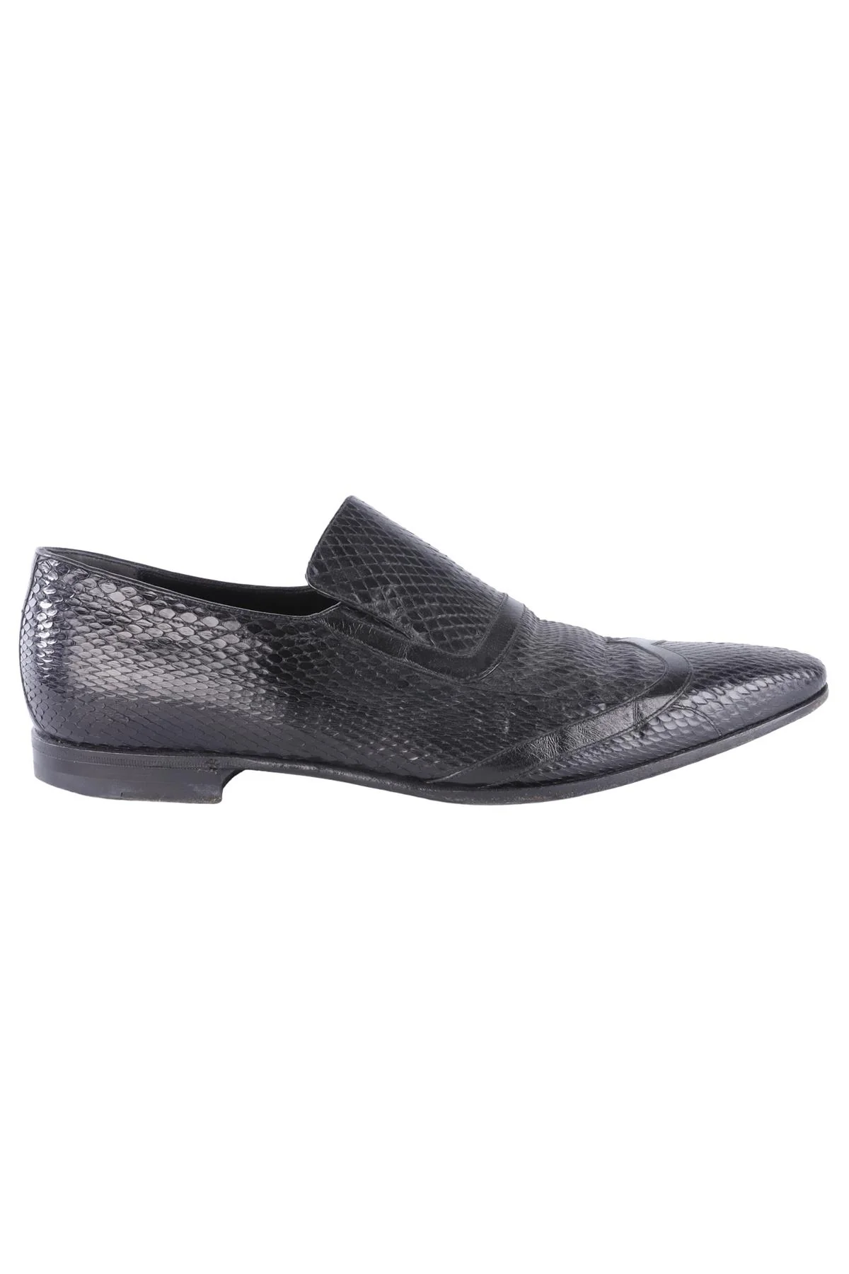 GUCCI MEN'S BLACK SNAKESKIN LOAFERS EU 43 UK 9 US 10
