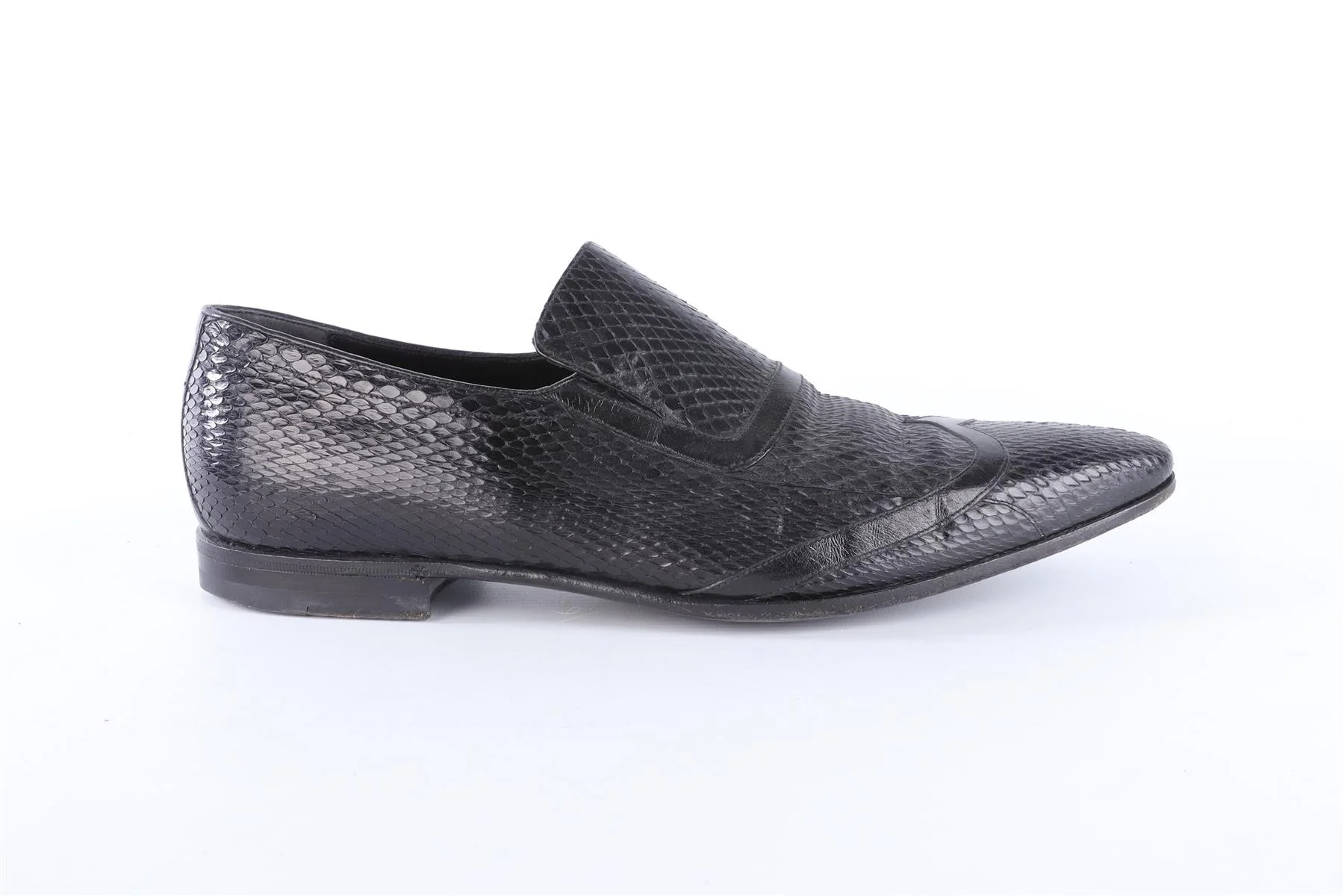 GUCCI MEN'S BLACK SNAKESKIN LOAFERS EU 43 UK 9 US 10 - Image 2