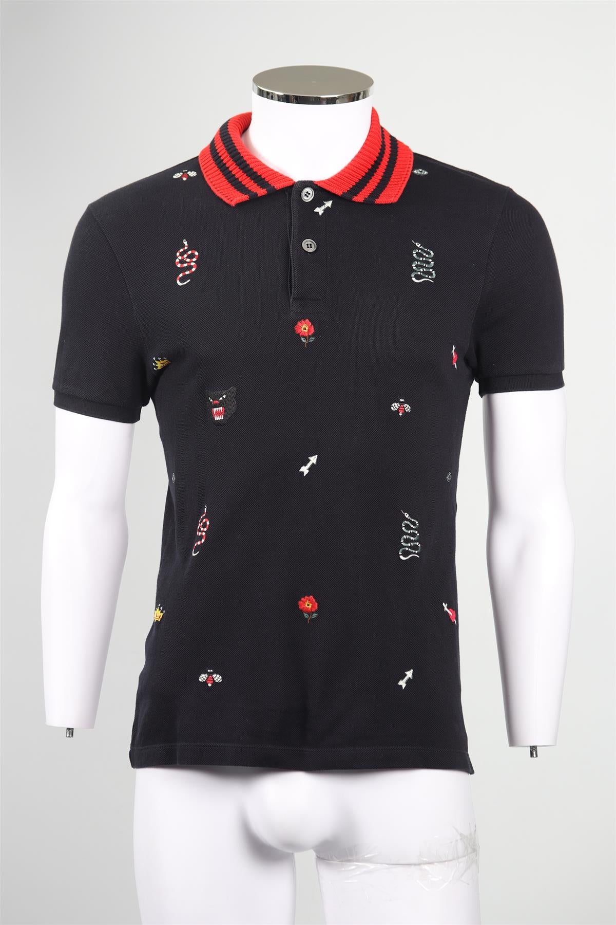 GUCCI MEN'S COTTON POLO SHIRT MEDIUM - Image 2