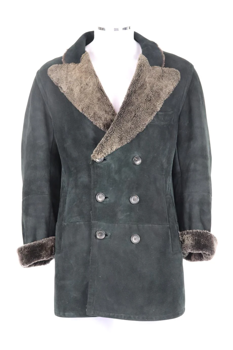 GUCCI MEN'S DOUBLE BREASTED SHEARLING LINED SUEDE COAT IT 54 UK/US CHEST 44 - Image 2