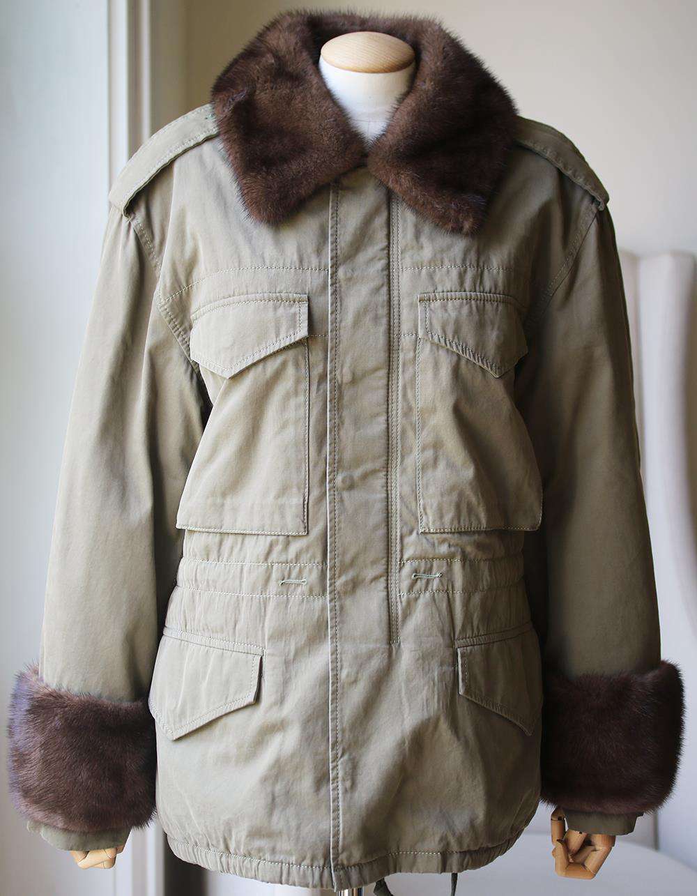 GUCCI MINK FUR TRIM COTTON PARKA JACKET IT 42 UK 10 - Image 2