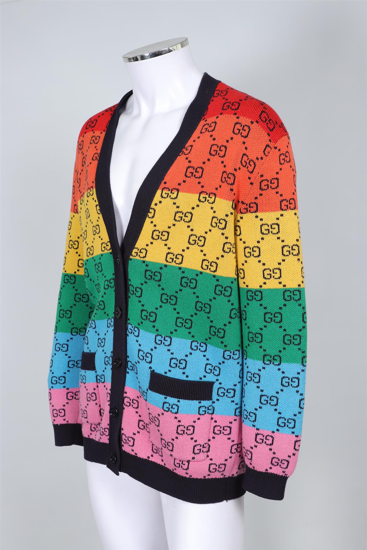 GUCCI MULTI MEN'S GG COTTON CARDIGAN XSMALL - Image 3