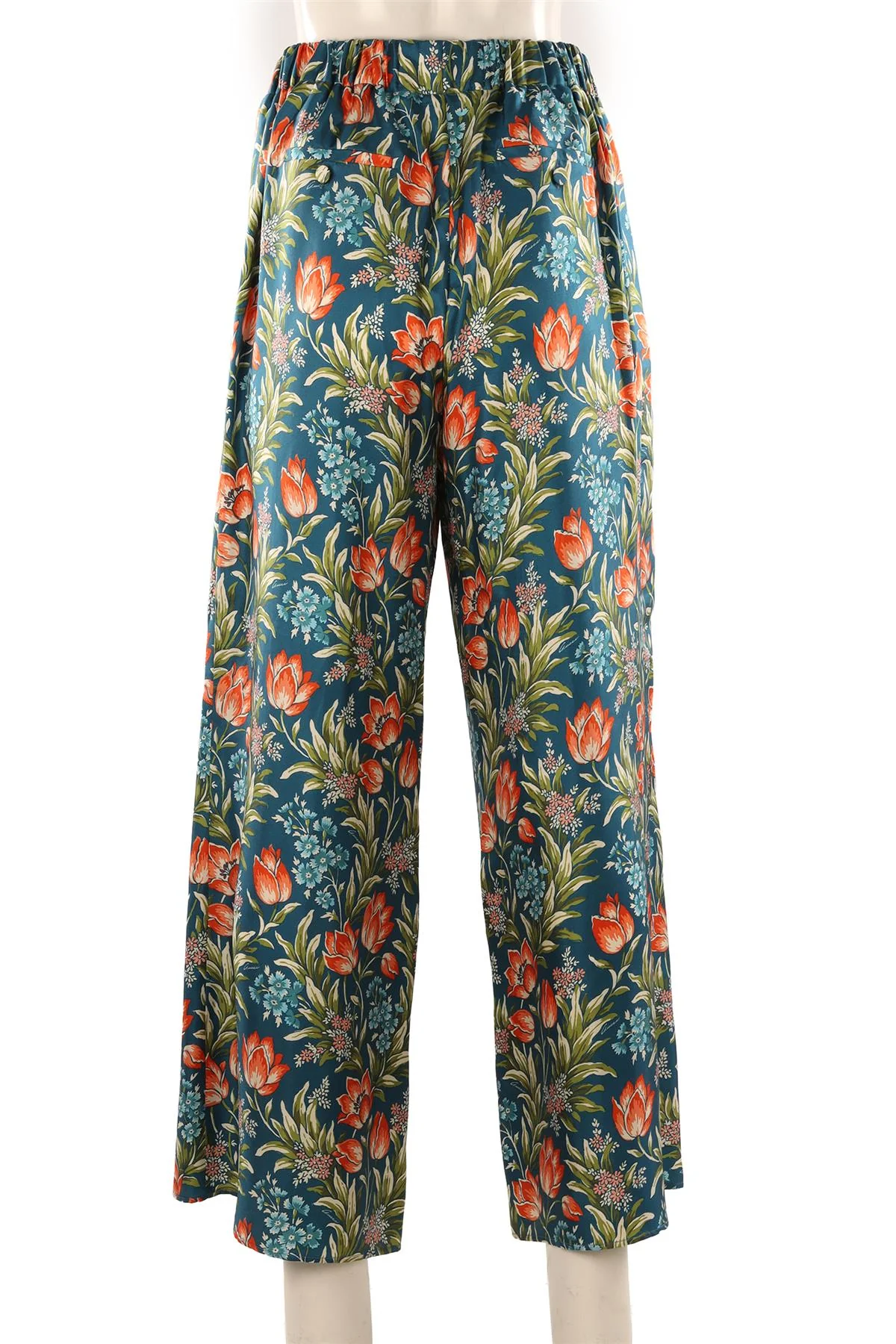 GUCCI MULTI NOJUM SILK WIDE LEG PANTS IT 44 UK 12 - Image 4