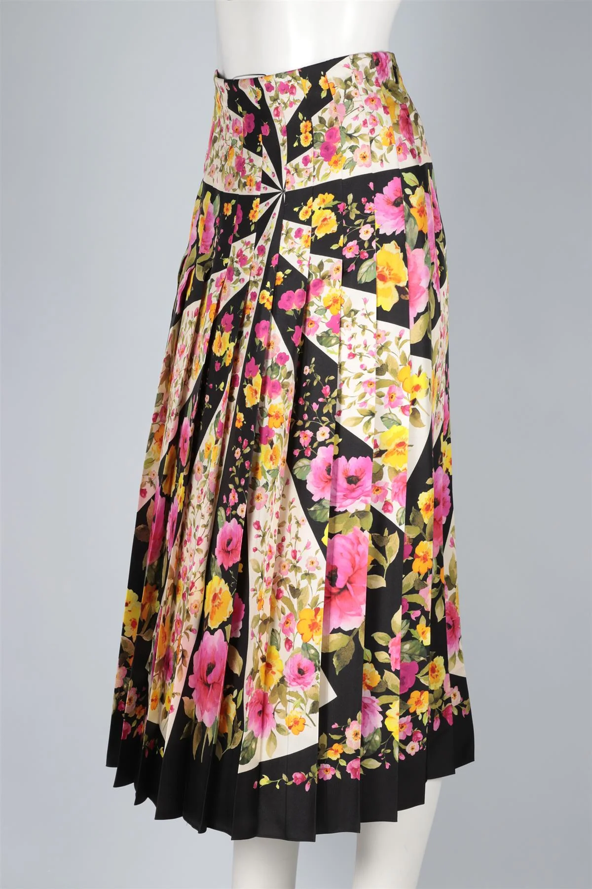 GUCCI MULTI SILK MIDI SKIRT IT 44 UK 12 - Image 3