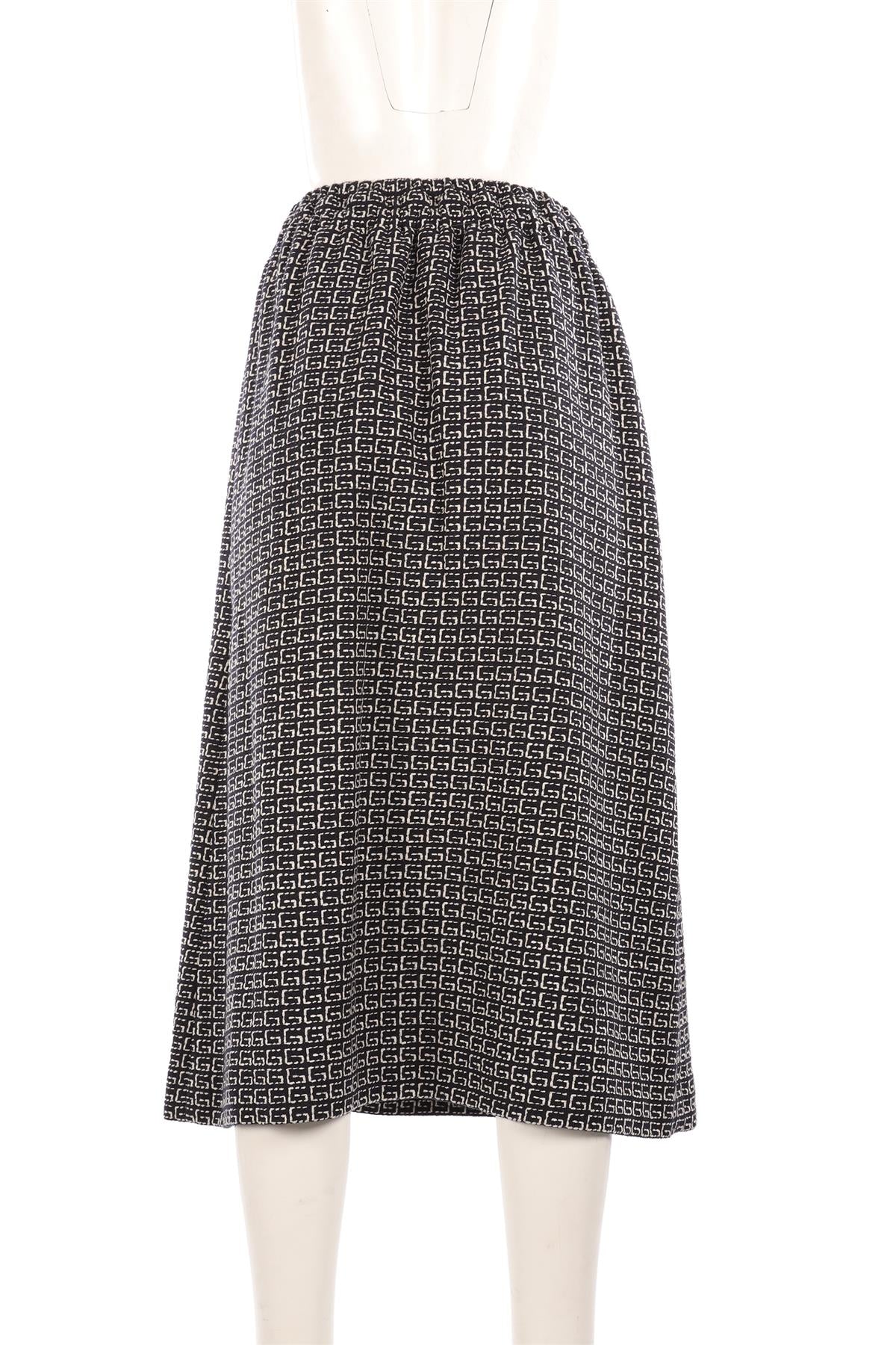GUCCI NAVY GG WOOL MIDI SKIRT IT 42 UK 10 - Image 3