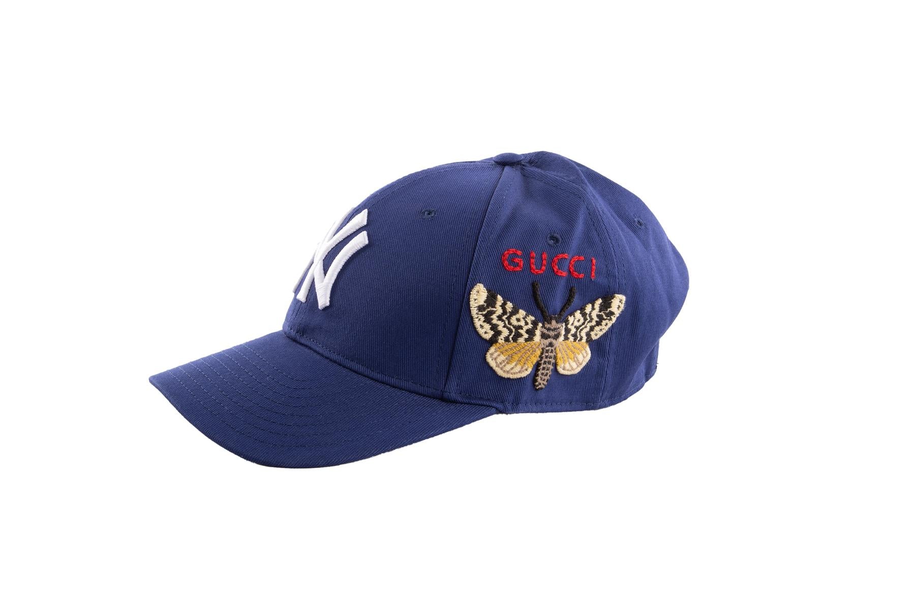 GUCCI + NEW YORK YANKEES BLUE COTTON BASEBALL CAP 57-61 CM - Image 4