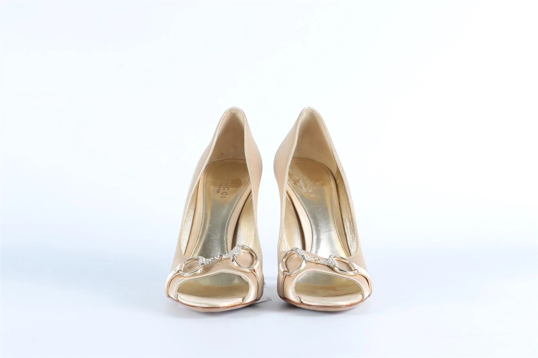 GUCCI NUDE SATIN PUMPS EU 38 UK 5 - Image 3