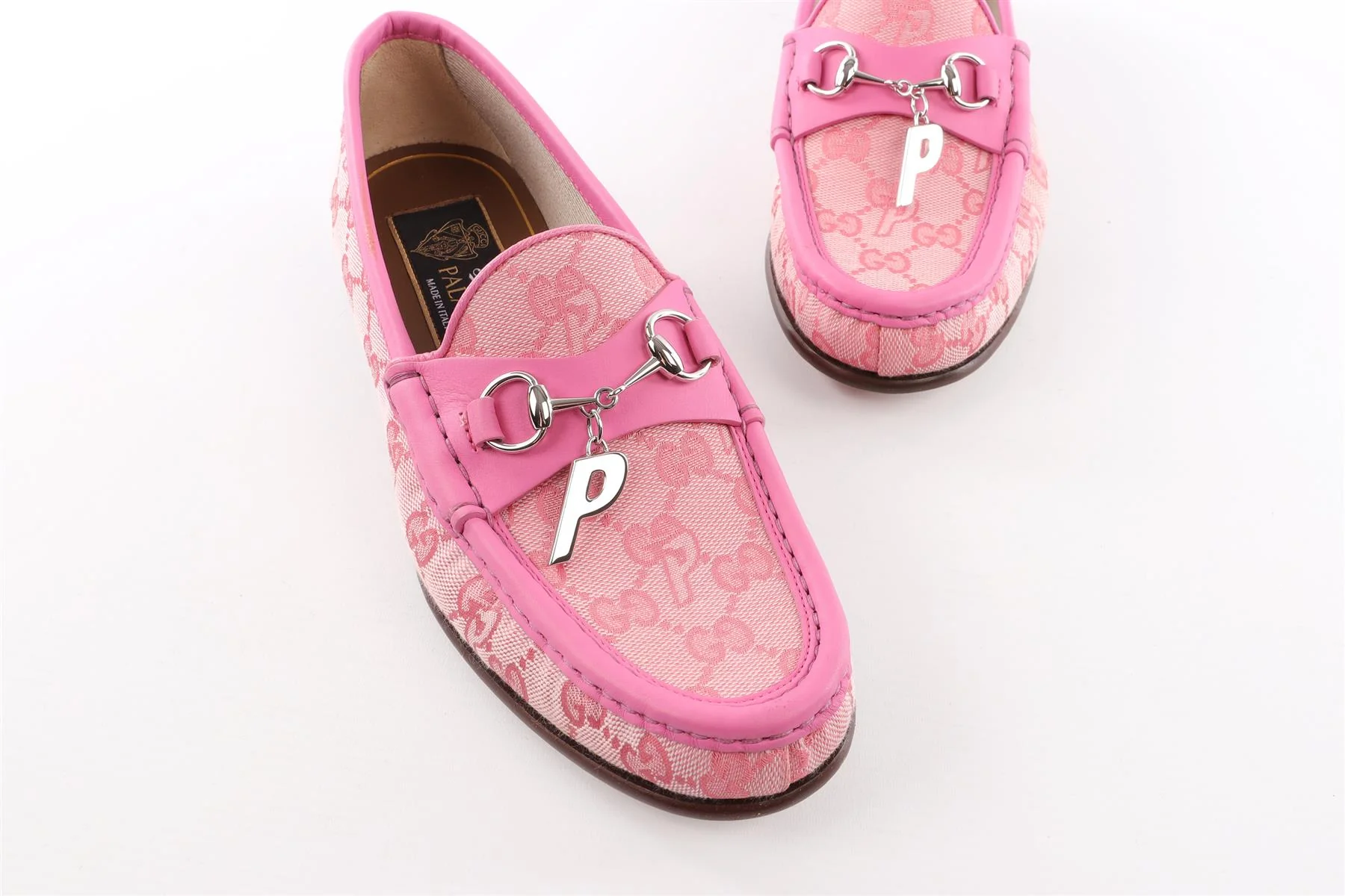 GUCCI + PALACE PINK GG-P CANVAS LOAFERS EU 38 UK 5 US 8 - Image 4