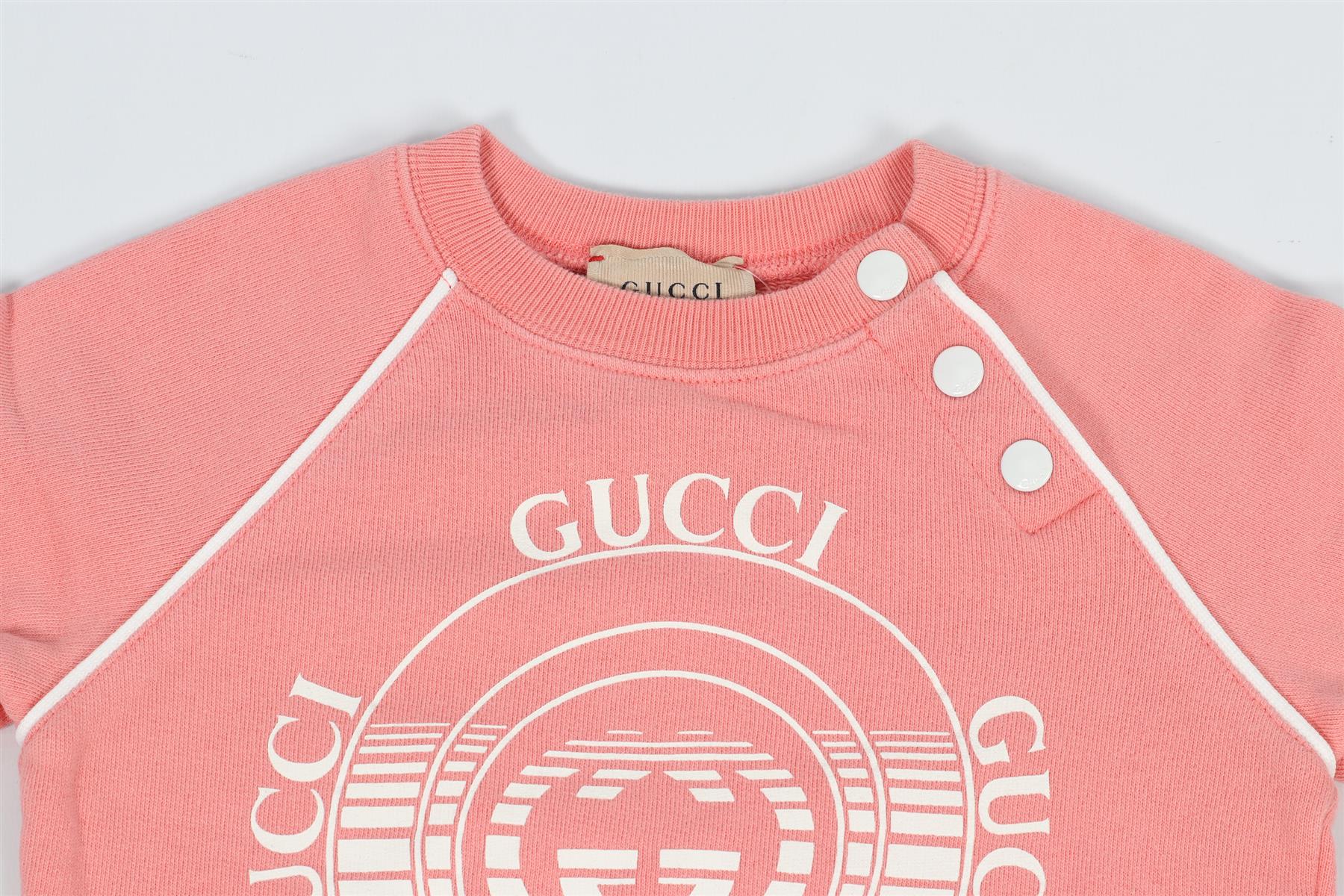 GUCCI PINK BABY GIRLS COTTON SWEATSHIRT 9-12 MONTHS - Image 3