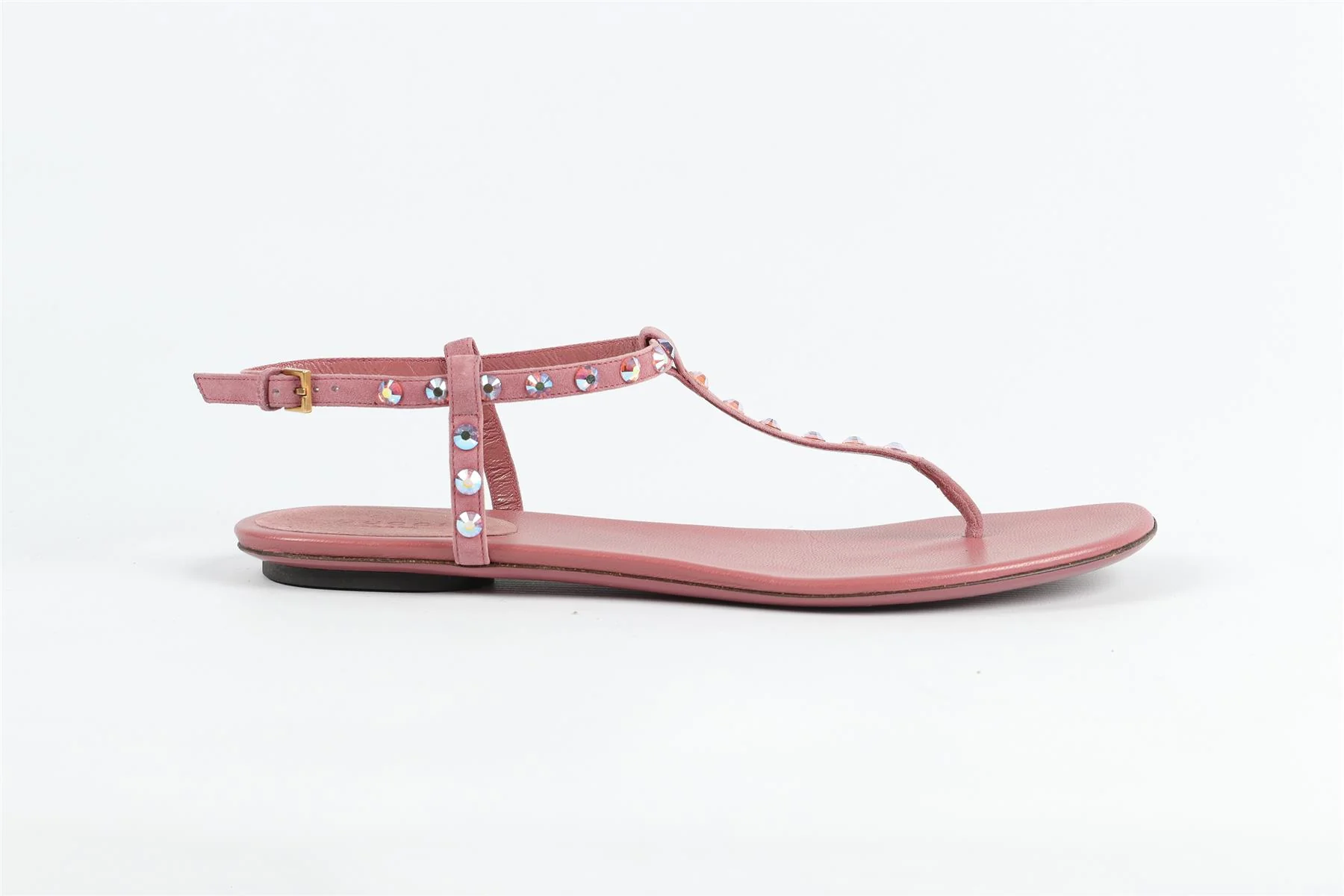 GUCCI PINK CRYSTAL AND LEATHER SANDALS EU 39 UK 6 US 9 - Image 2