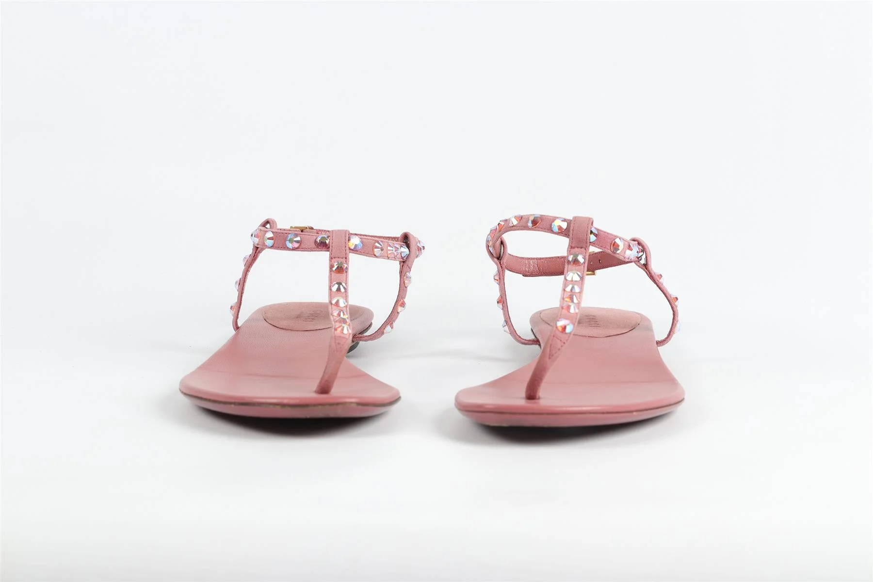 GUCCI PINK CRYSTAL AND LEATHER SANDALS EU 39 UK 6 US 9 - Image 3